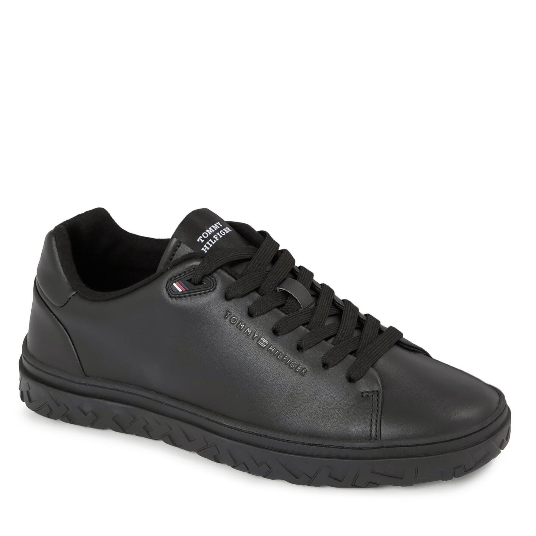 Tommy Hilfiger Sneakersy Court Thick Cupsole Leather FM0FM04830 Čierna - Pepit.sk