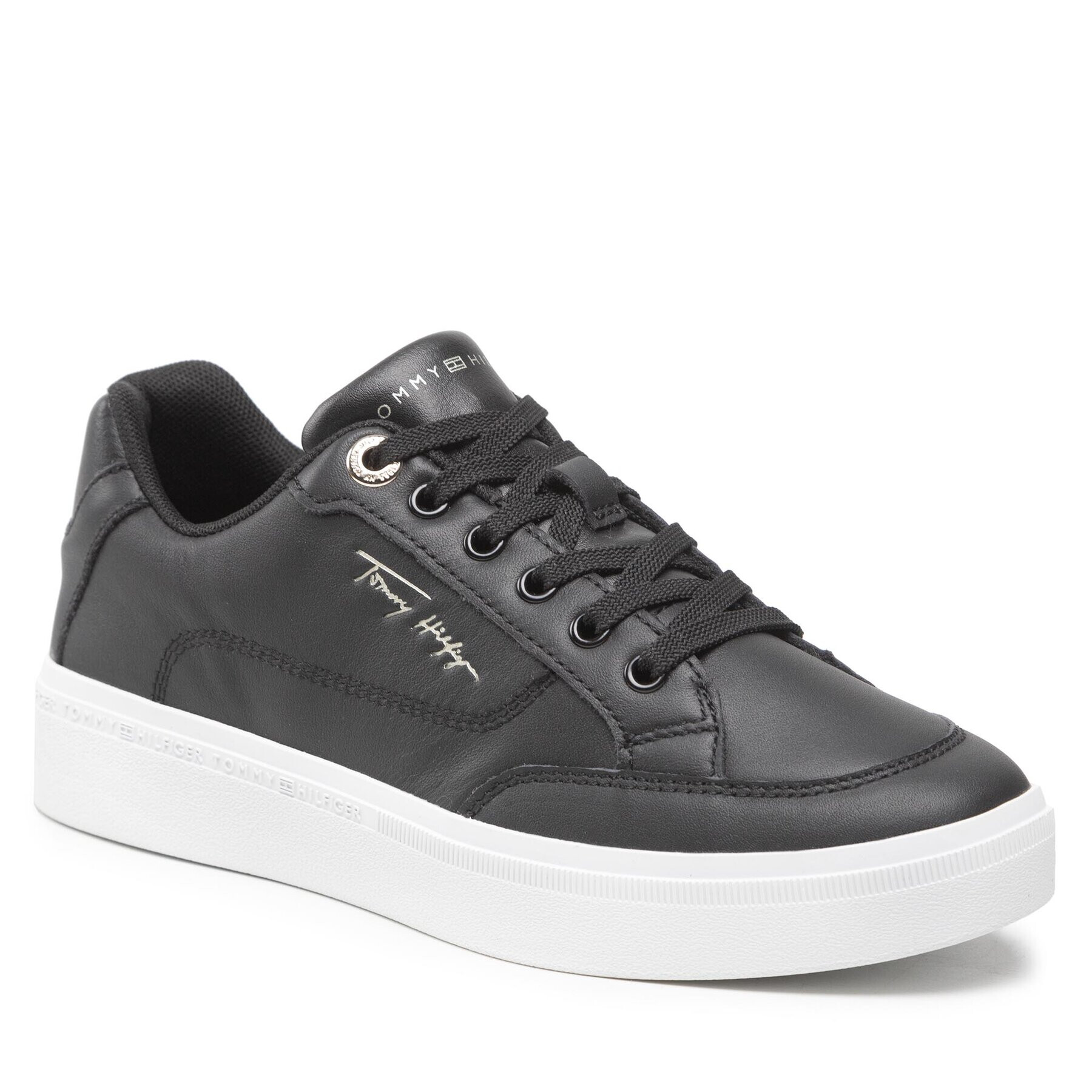 Tommy Hilfiger Sneakersy Essential Th Court Sneaker FW0FW06601 Čierna - Pepit.sk