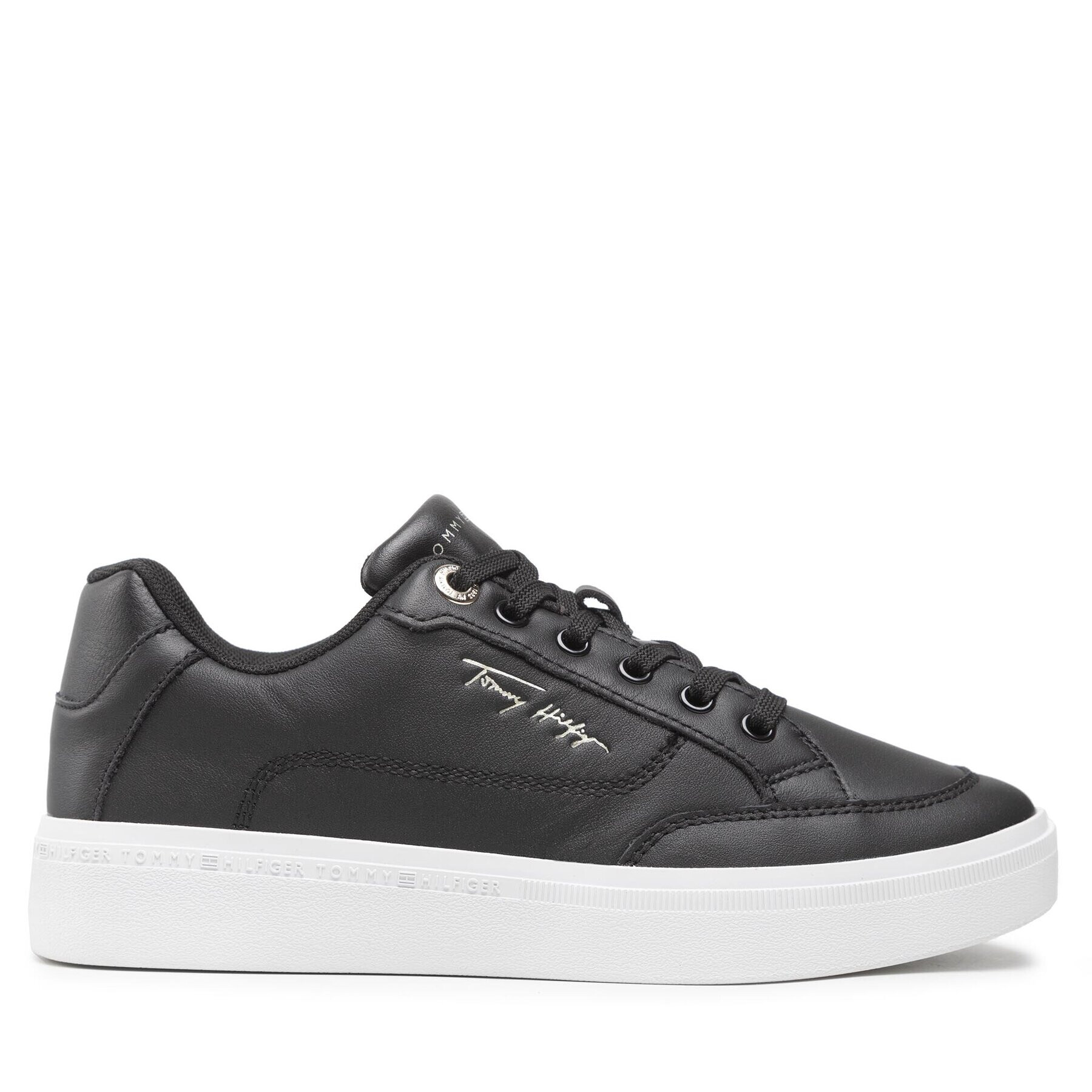 Tommy Hilfiger Sneakersy Essential Th Court Sneaker FW0FW06601 Čierna - Pepit.sk