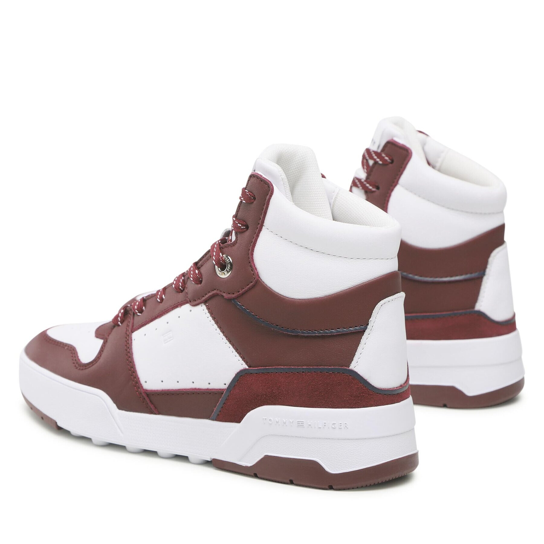 Tommy Hilfiger Sneakersy High Cut Basket Sneaker FW0FW06748 Bordová - Pepit.sk