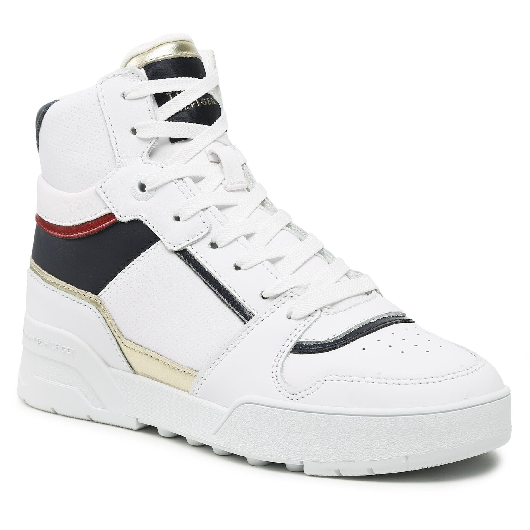 Tommy Hilfiger Sneakersy High Th Basket Sneaker FW0FW07023 Biela - Pepit.sk