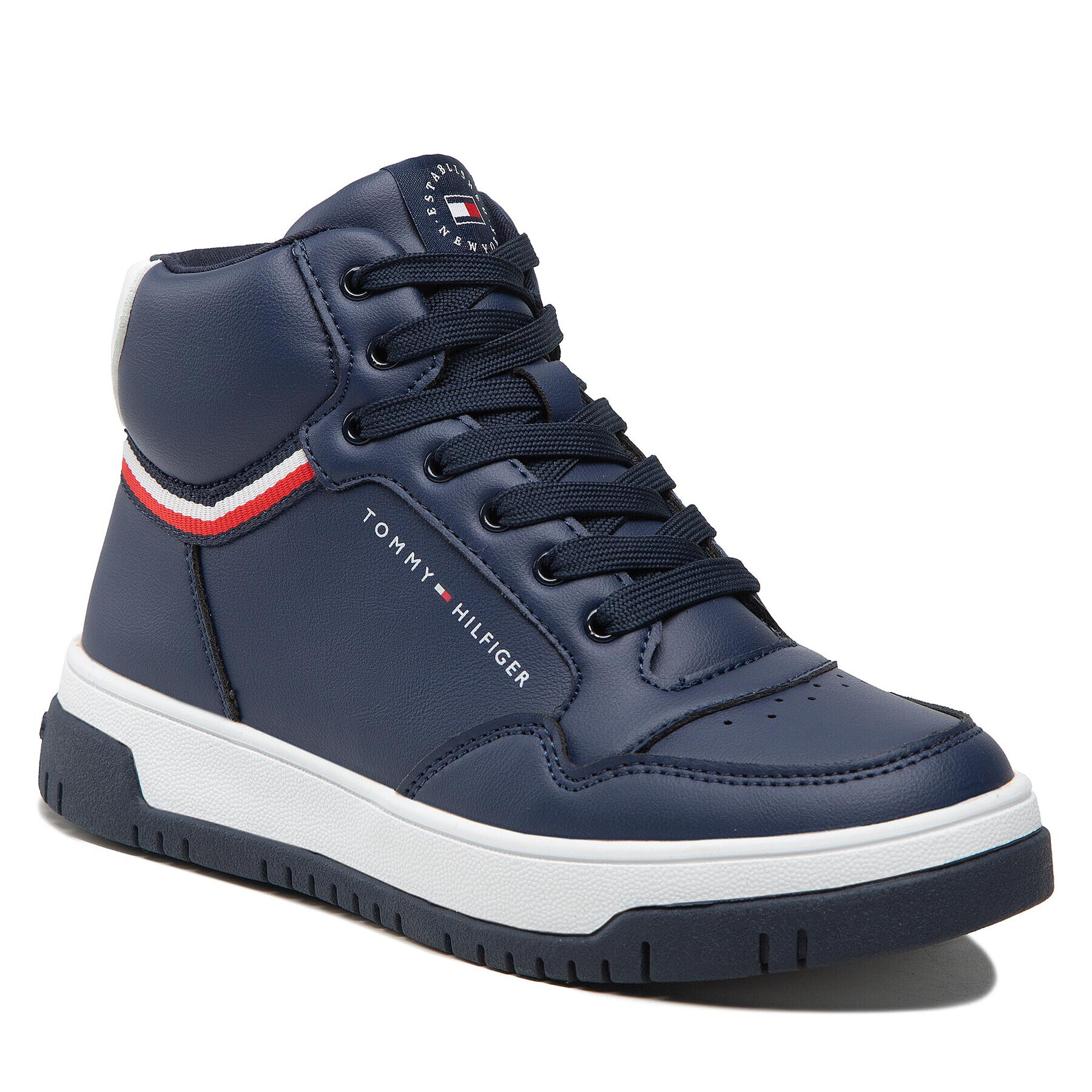 Tommy Hilfiger Sneakersy High Top Lace-Up Sneaker T3B9-32482-1355 S Tmavomodrá - Pepit.sk