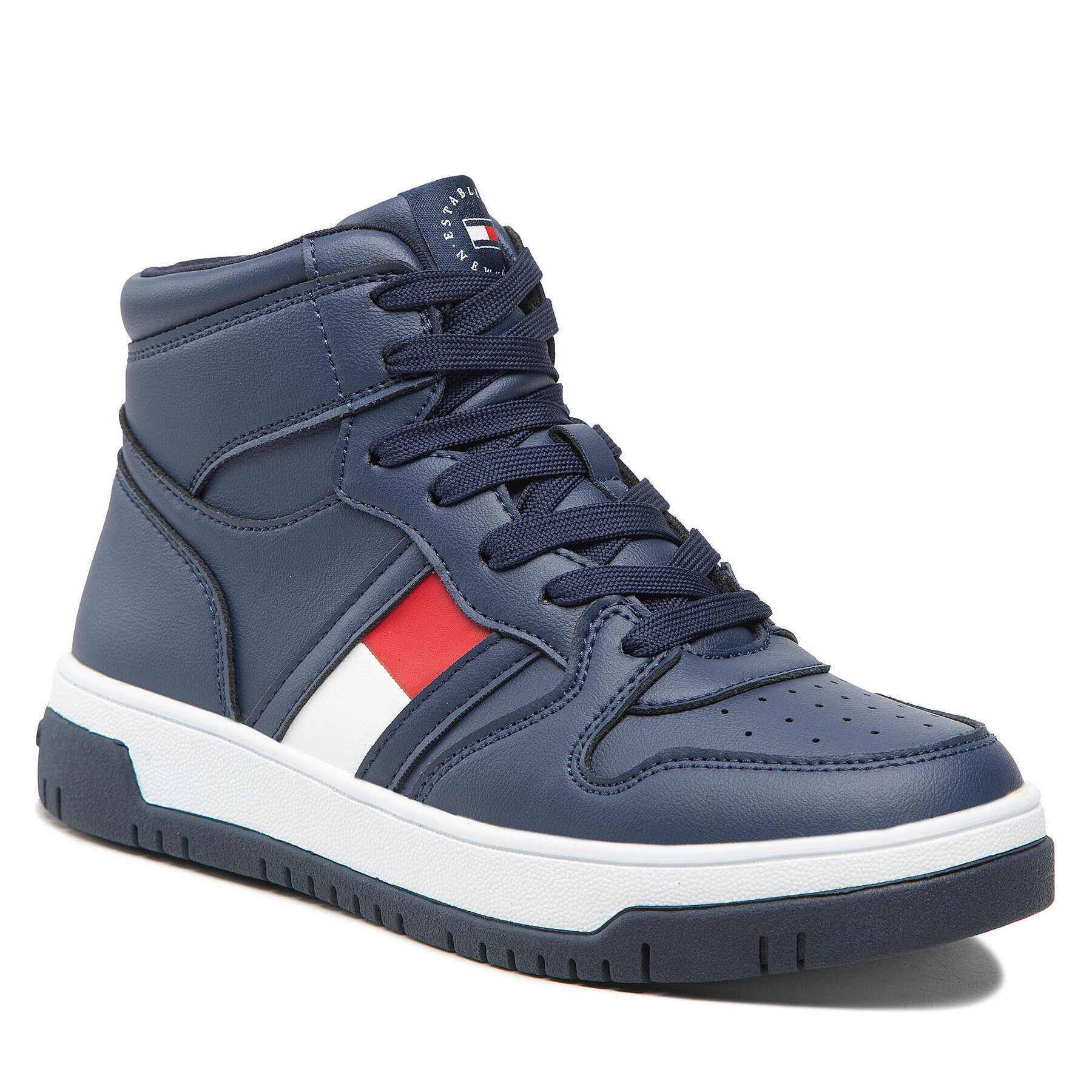 Tommy Hilfiger Sneakersy High Top Lace-Up Sneaker T3B9-32485-1351 S Tmavomodrá - Pepit.sk