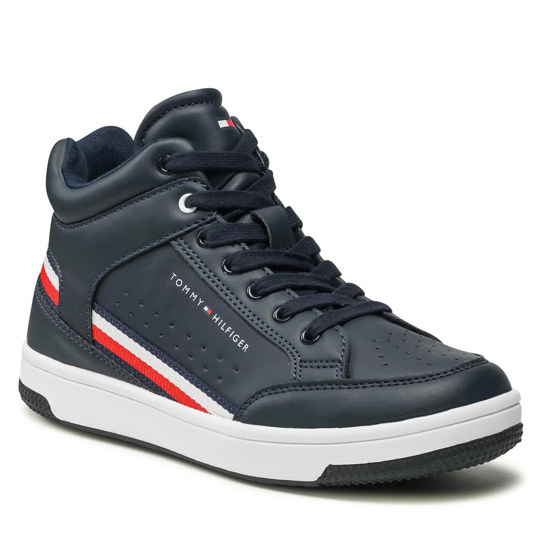 Tommy Hilfiger Sneakersy High Top Lace-Up T3B4-32051-0621 S Tmavomodrá - Pepit.sk