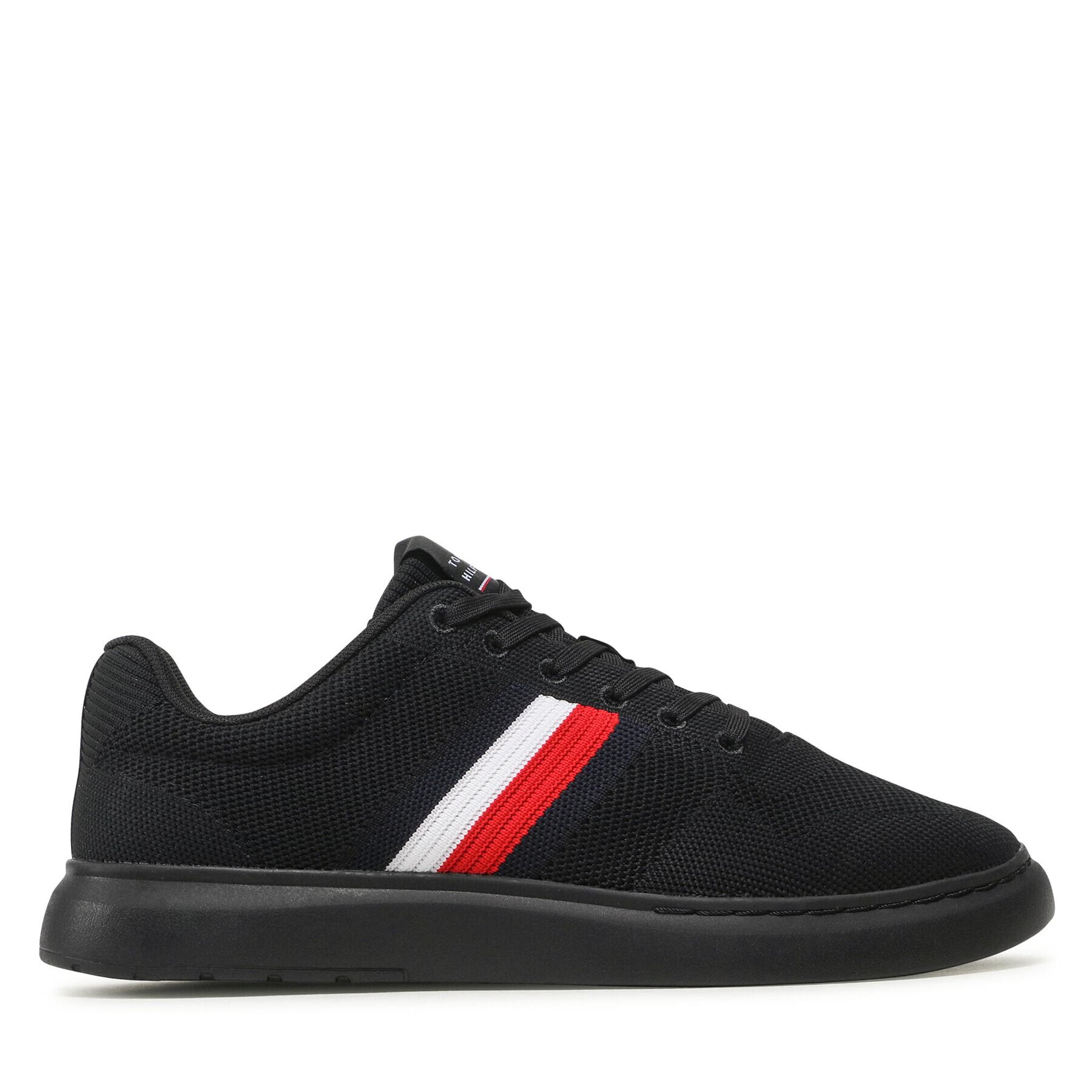 Tommy Hilfiger Sneakersy Lightweight Cupsole Knit Stripes FM0FM04587 Čierna - Pepit.sk