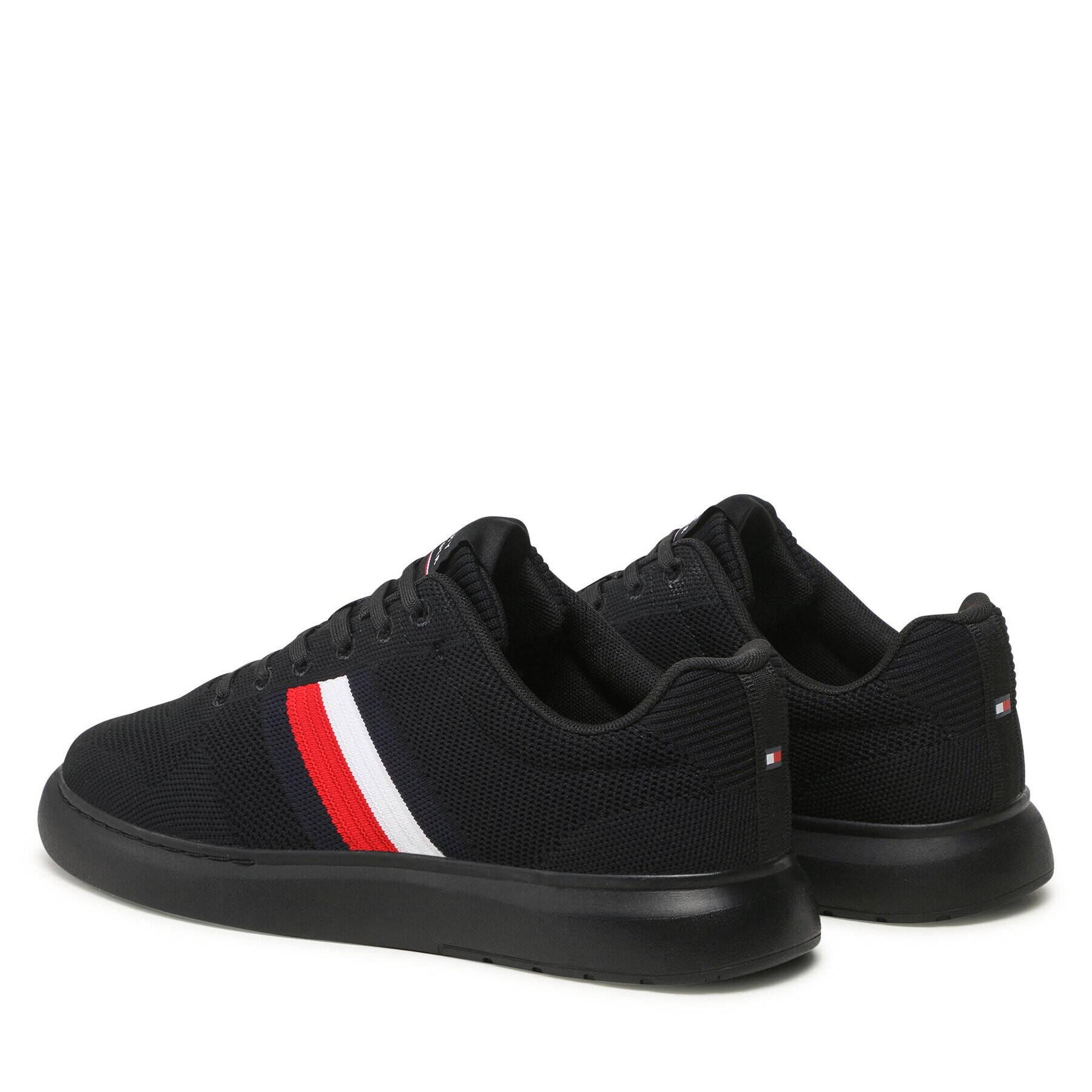 Tommy Hilfiger Sneakersy Lightweight Cupsole Knit Stripes FM0FM04587 Čierna - Pepit.sk