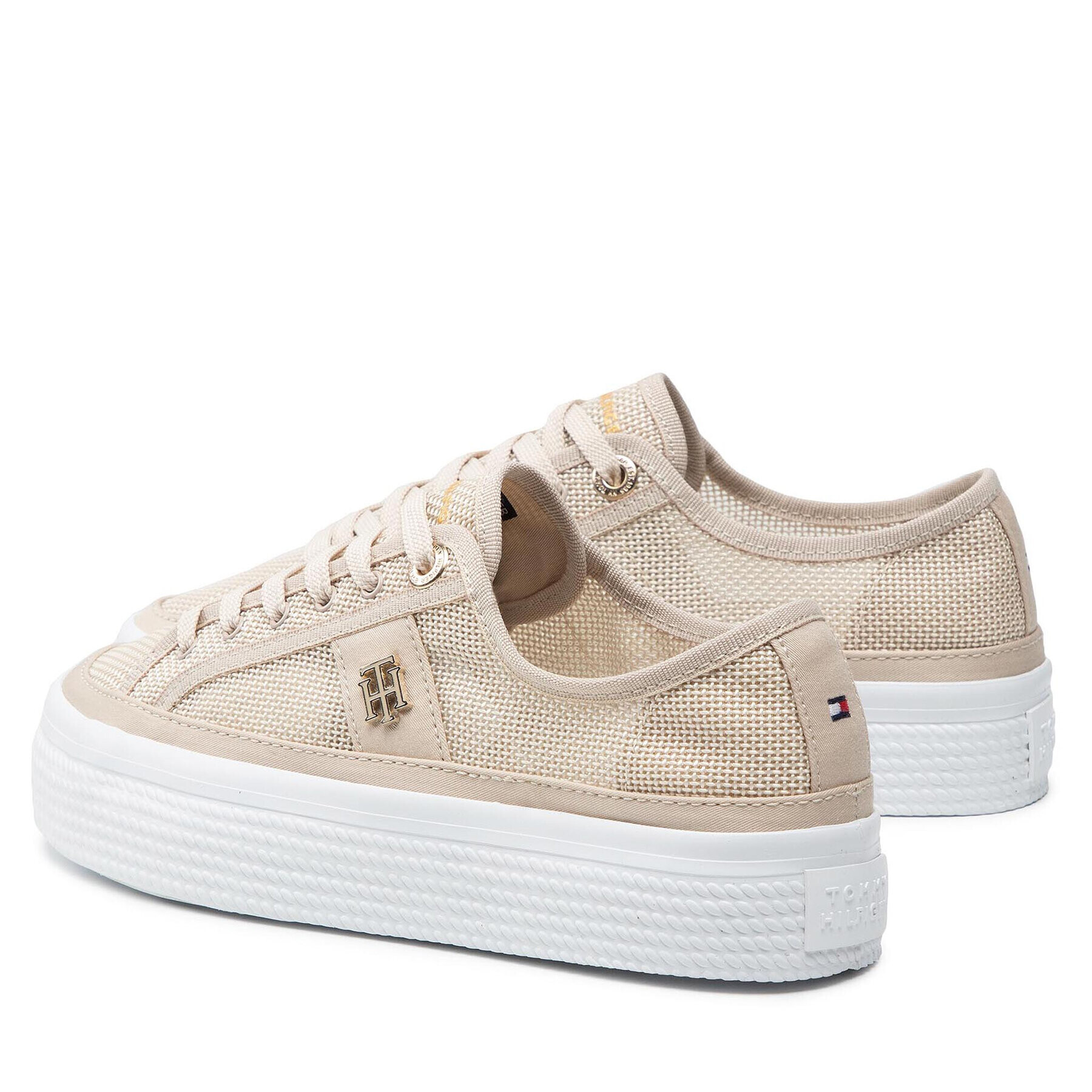 Tommy Hilfiger Sneakersy Mesh Vulc Sneaker FW0FW05793 Béžová - Pepit.sk