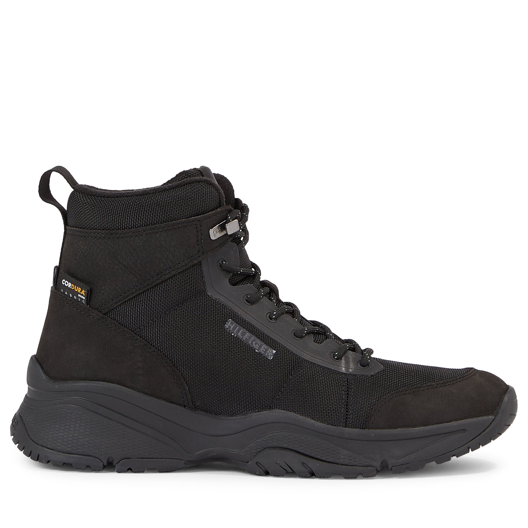 Tommy Hilfiger Sneakersy Outdoor Snk Boot Lth Cordura FM0FM04838 Čierna - Pepit.sk