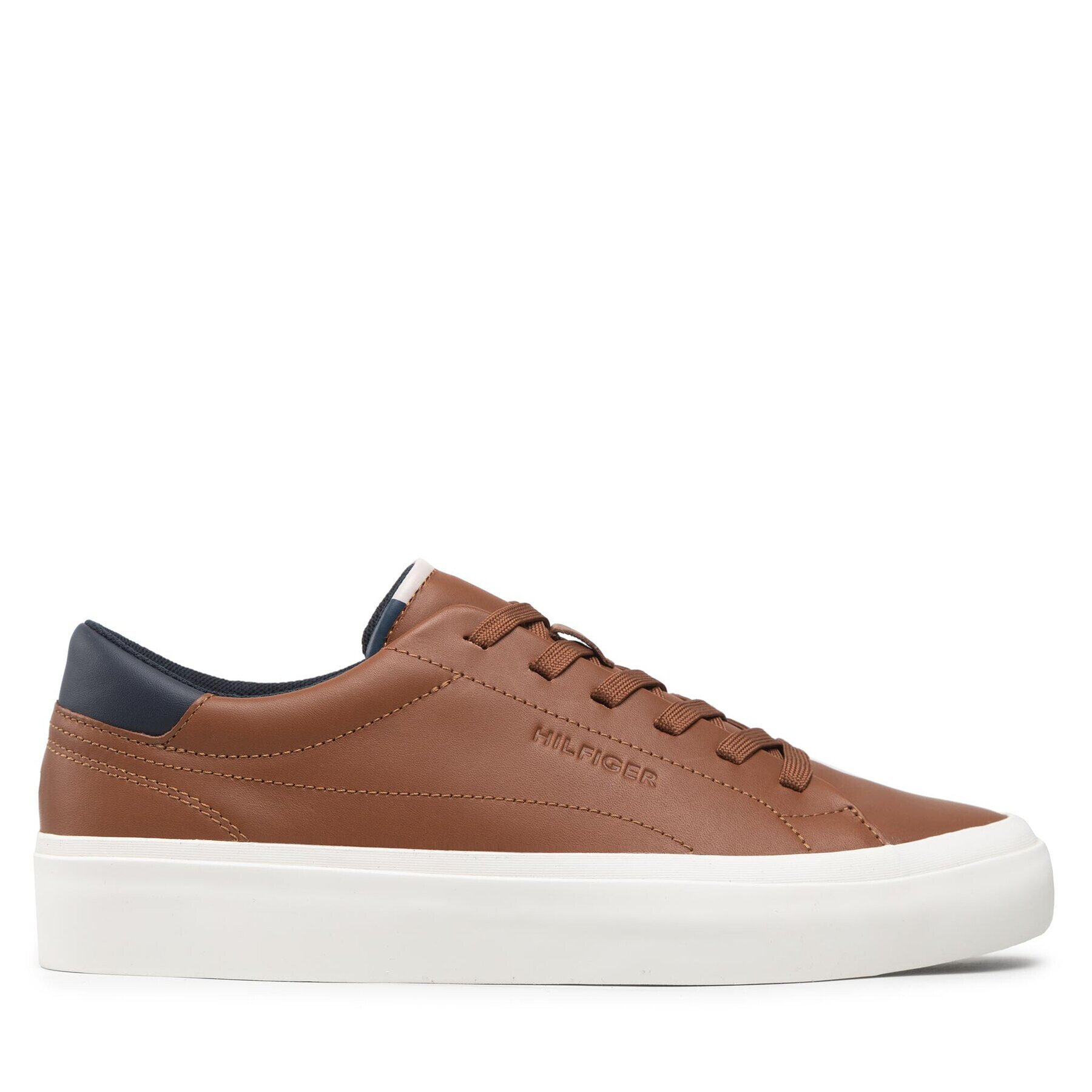 Tommy Hilfiger Sneakersy Prep Vulc Premium Leather FM0FM04315 Hnedá - Pepit.sk