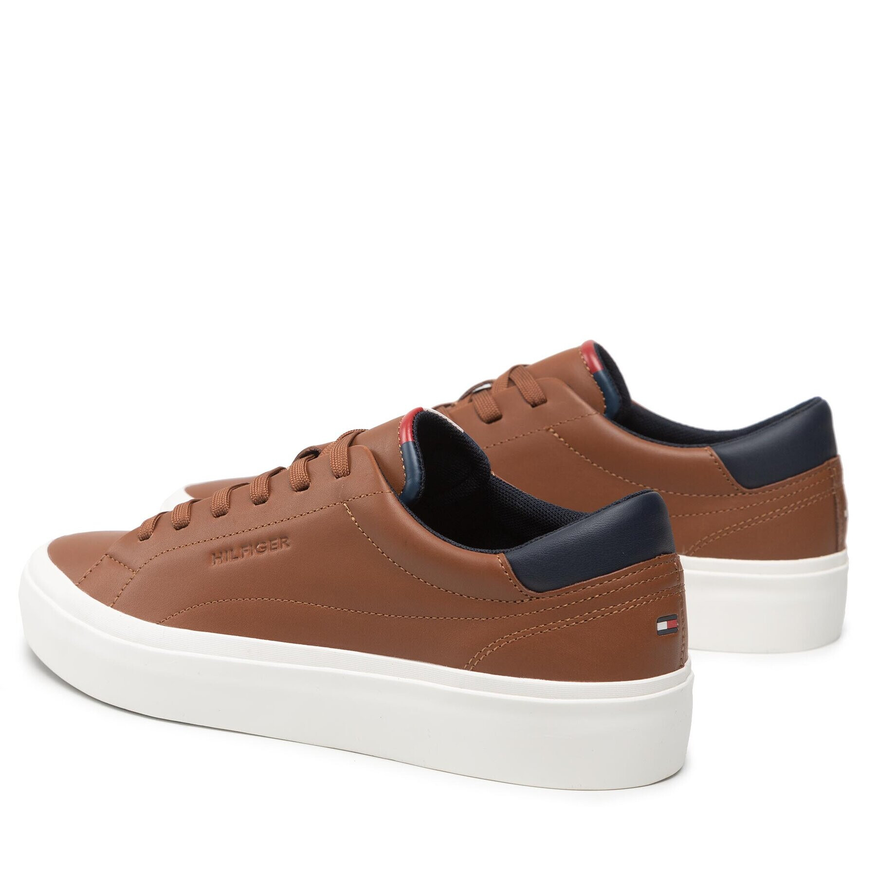 Tommy Hilfiger Sneakersy Prep Vulc Premium Leather FM0FM04315 Hnedá - Pepit.sk