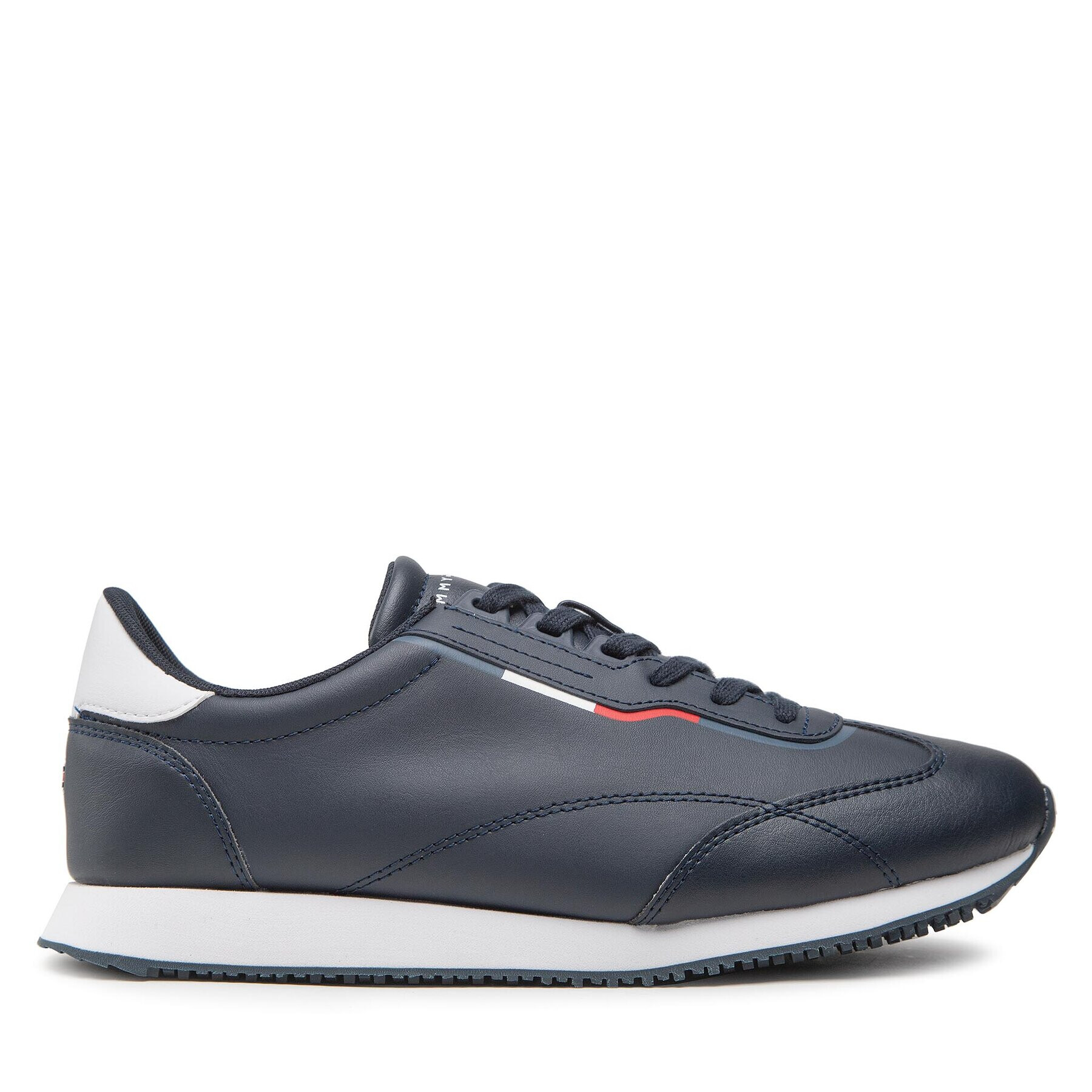 Tommy Hilfiger Sneakersy Runner Lo Leather Detail FM0FM04256 Tmavomodrá - Pepit.sk