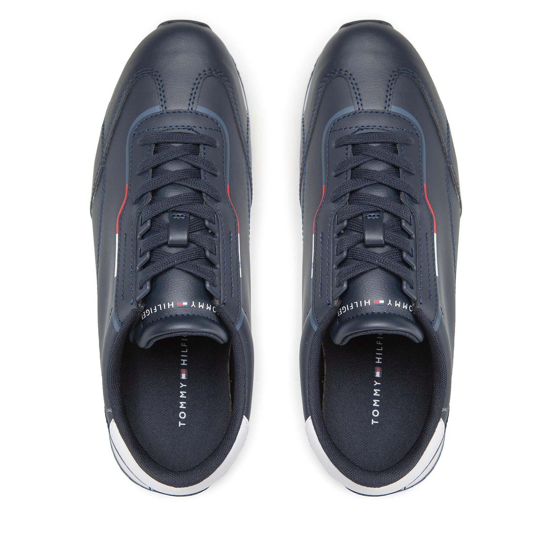 Tommy Hilfiger Sneakersy Runner Lo Leather Detail FM0FM04256 Tmavomodrá - Pepit.sk