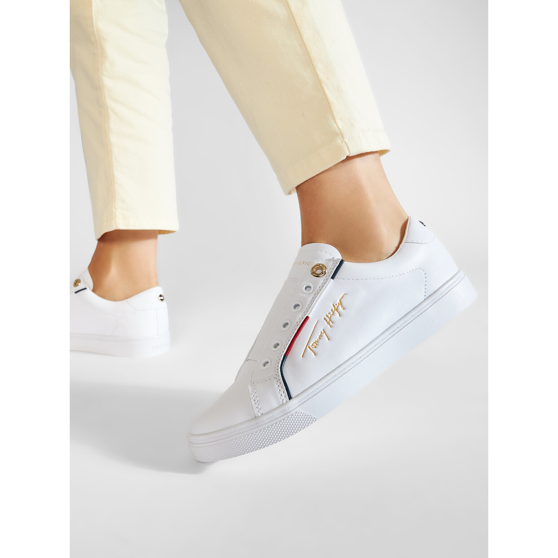 Tommy Hilfiger Sneakersy Slip On Cupsole FW0FW05915 Biela - Pepit.sk