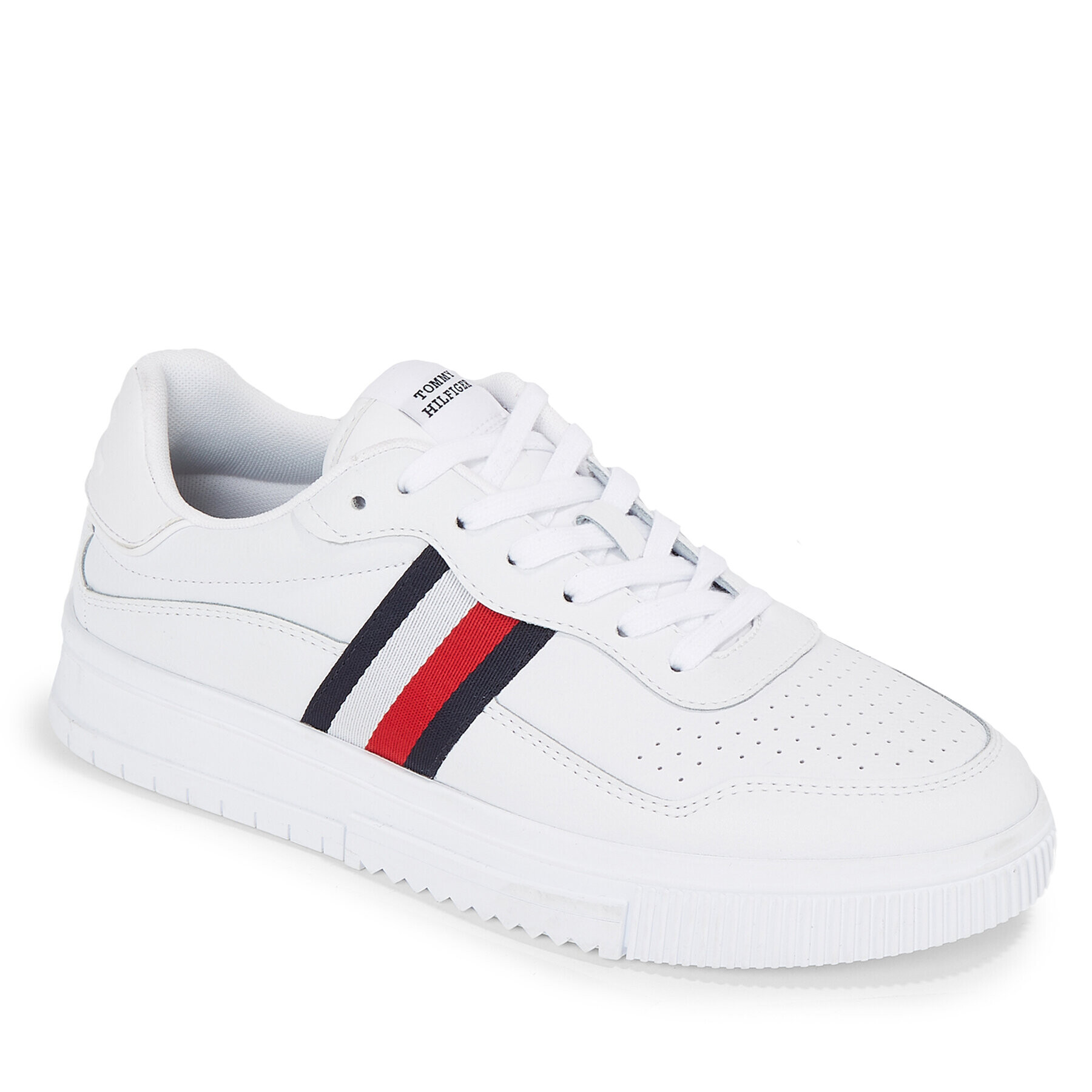 Tommy Hilfiger Sneakersy Supercup Leather Stripes FM0FM04824 Biela - Pepit.sk