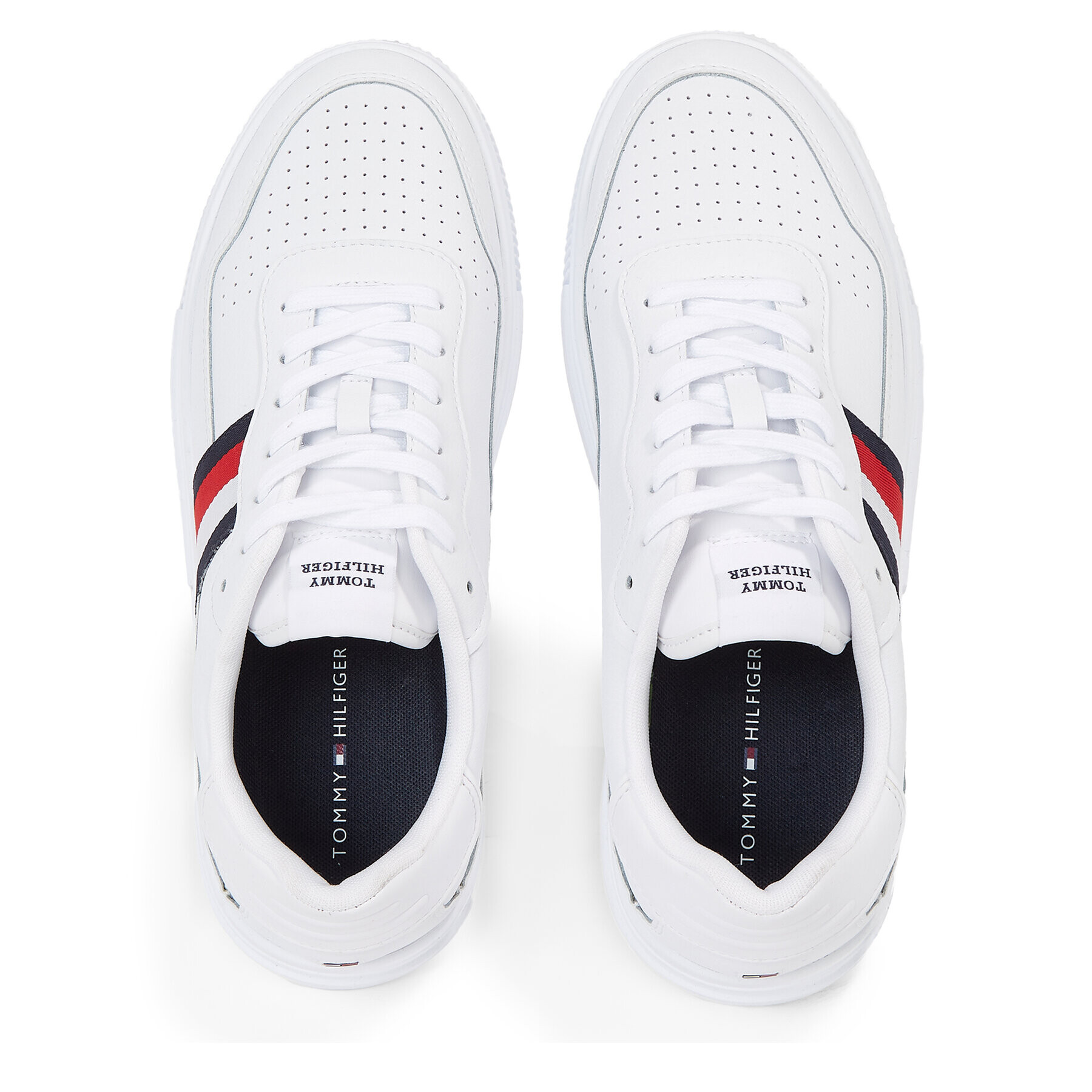 Tommy Hilfiger Sneakersy Supercup Leather Stripes FM0FM04824 Biela - Pepit.sk