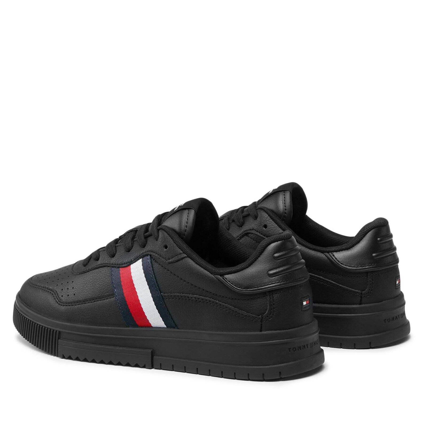 Tommy Hilfiger Sneakersy Supercup Leather Stripes FM0FM04824 Čierna - Pepit.sk