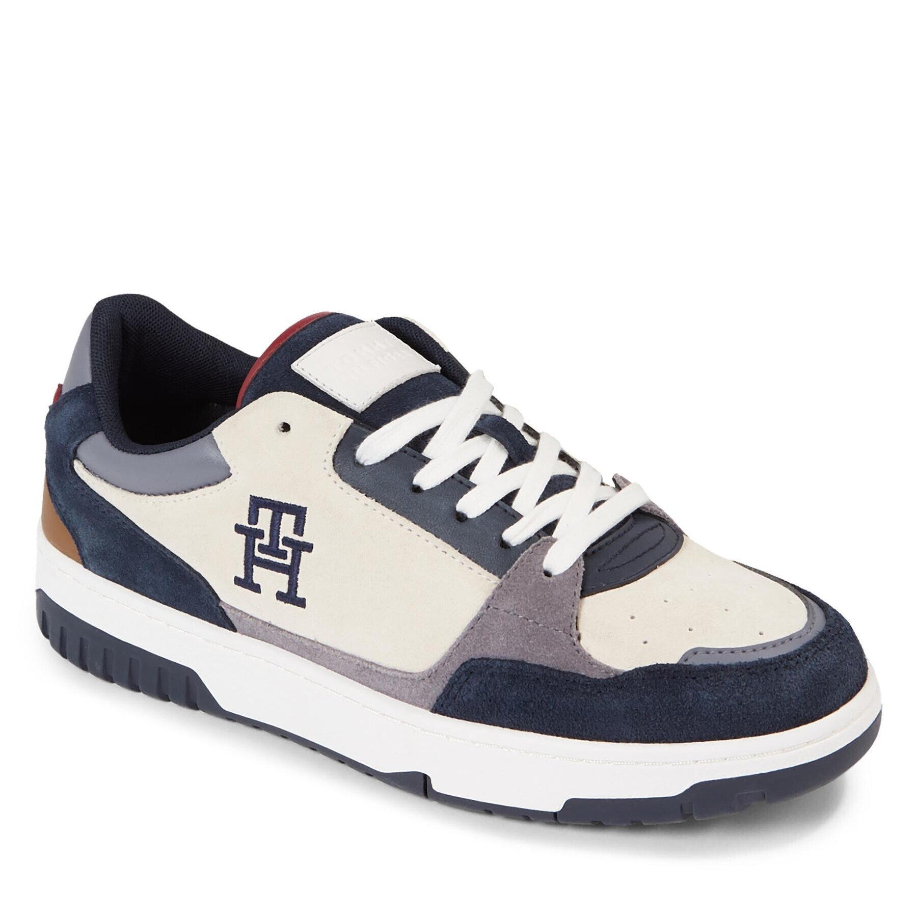 Tommy Hilfiger Sneakersy Th Basket Better Suede Mix FM0FM04822 Modrá - Pepit.sk