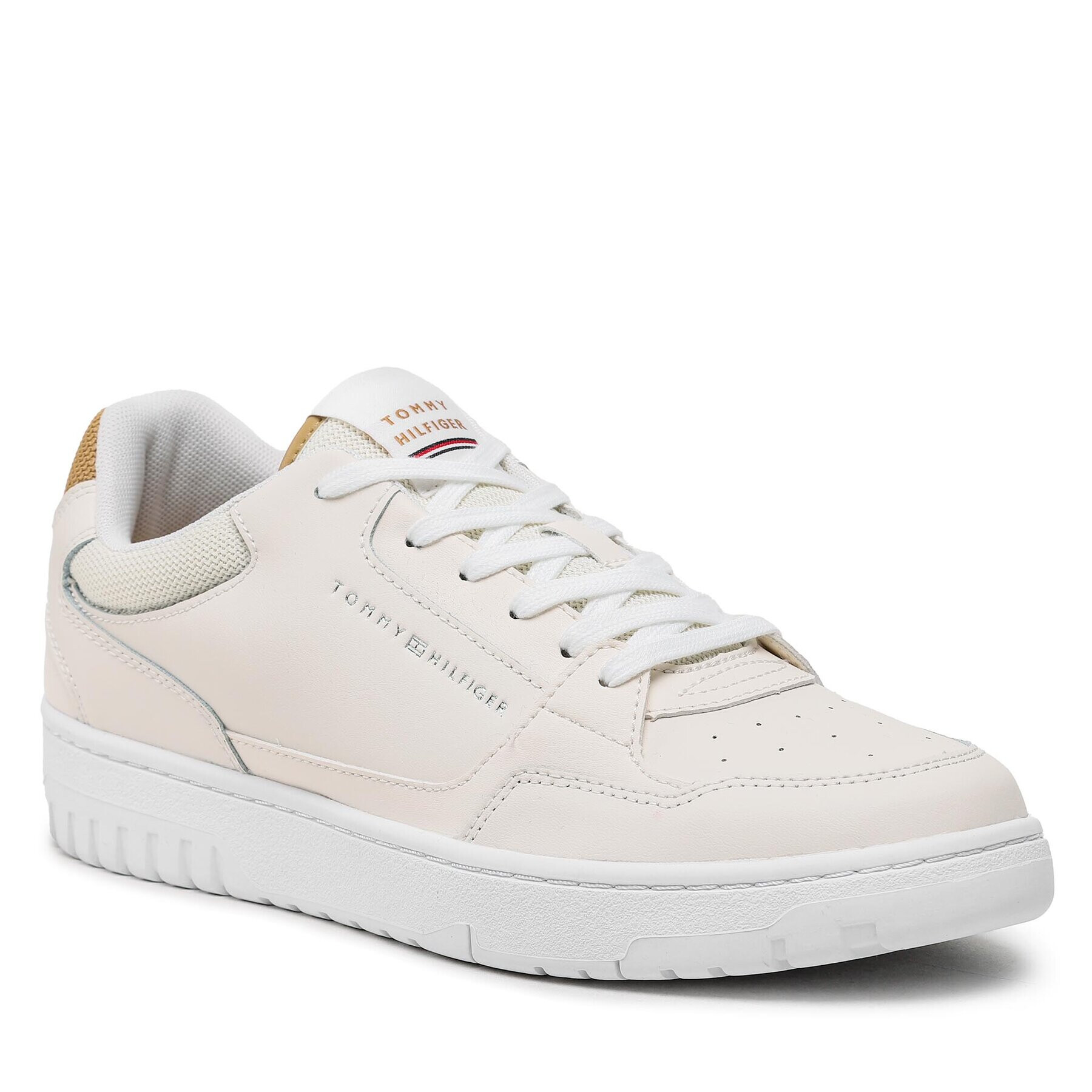 Tommy Hilfiger Sneakersy Basket Core Leather FM0FM04693 Écru - Pepit.sk