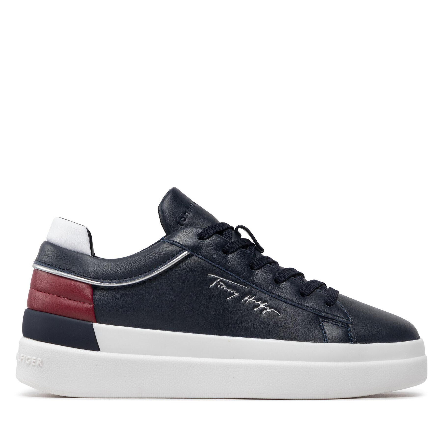 Tommy Hilfiger Sneakersy Th Femine Leather Sneaker FW0FW06511 Tmavomodrá - Pepit.sk