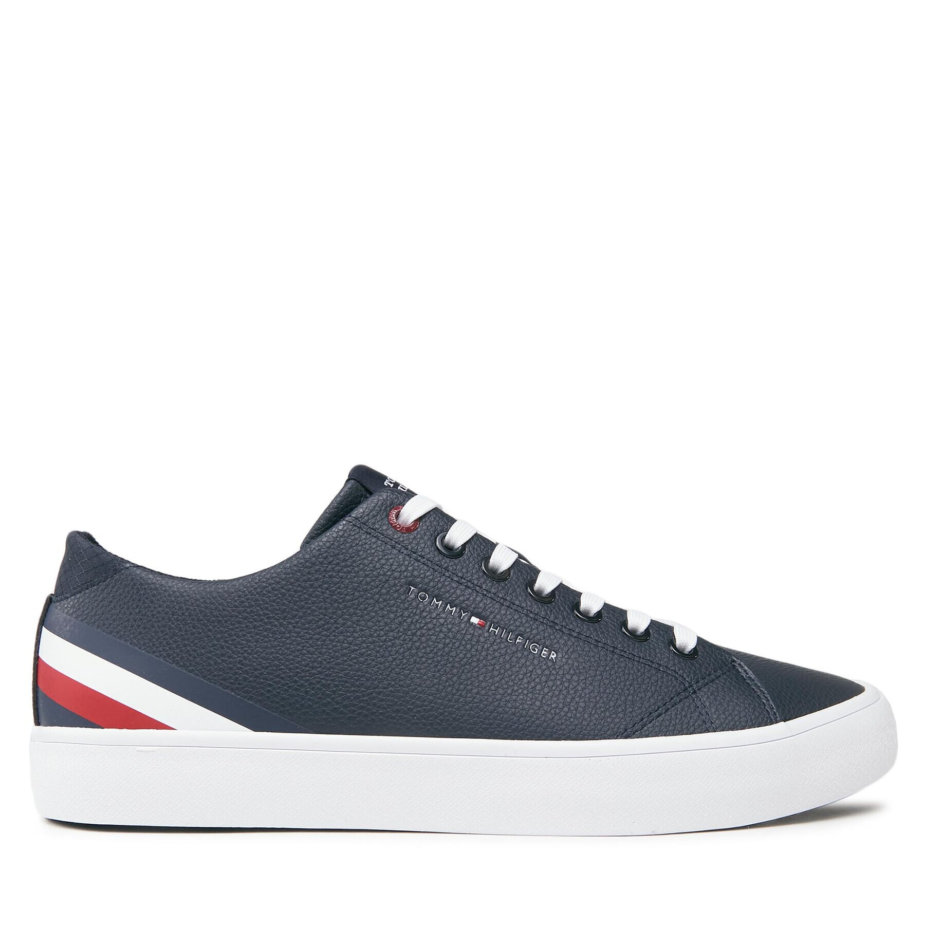 Tommy Hilfiger Sneakersy Th Hi Vulc Core Low Lth Stripes FM0FM04778 Modrá - Pepit.sk