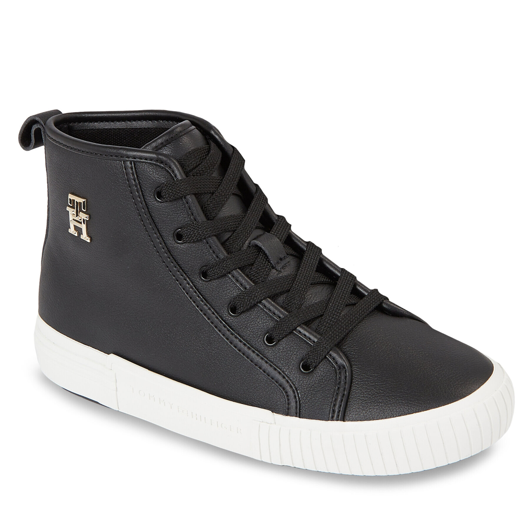 Tommy Hilfiger Sneakersy Vulc Th Leather Sneaker Hi FW0FW07550 Čierna - Pepit.sk