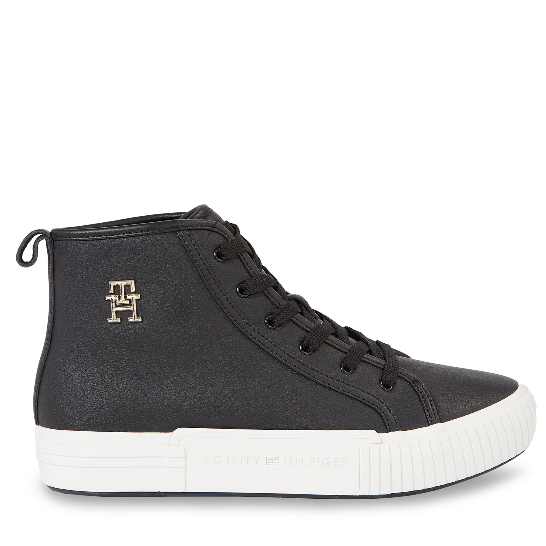 Tommy Hilfiger Sneakersy Vulc Th Leather Sneaker Hi FW0FW07550 Čierna - Pepit.sk