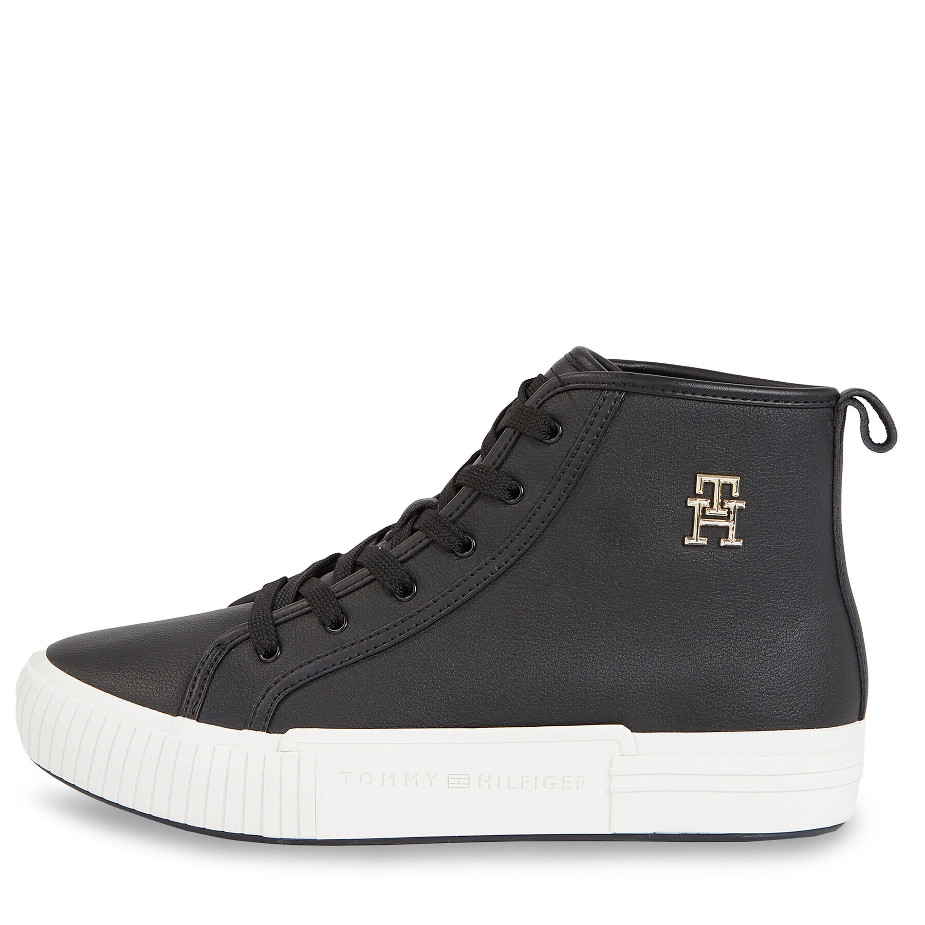 Tommy Hilfiger Sneakersy Vulc Th Leather Sneaker Hi FW0FW07550 Čierna - Pepit.sk