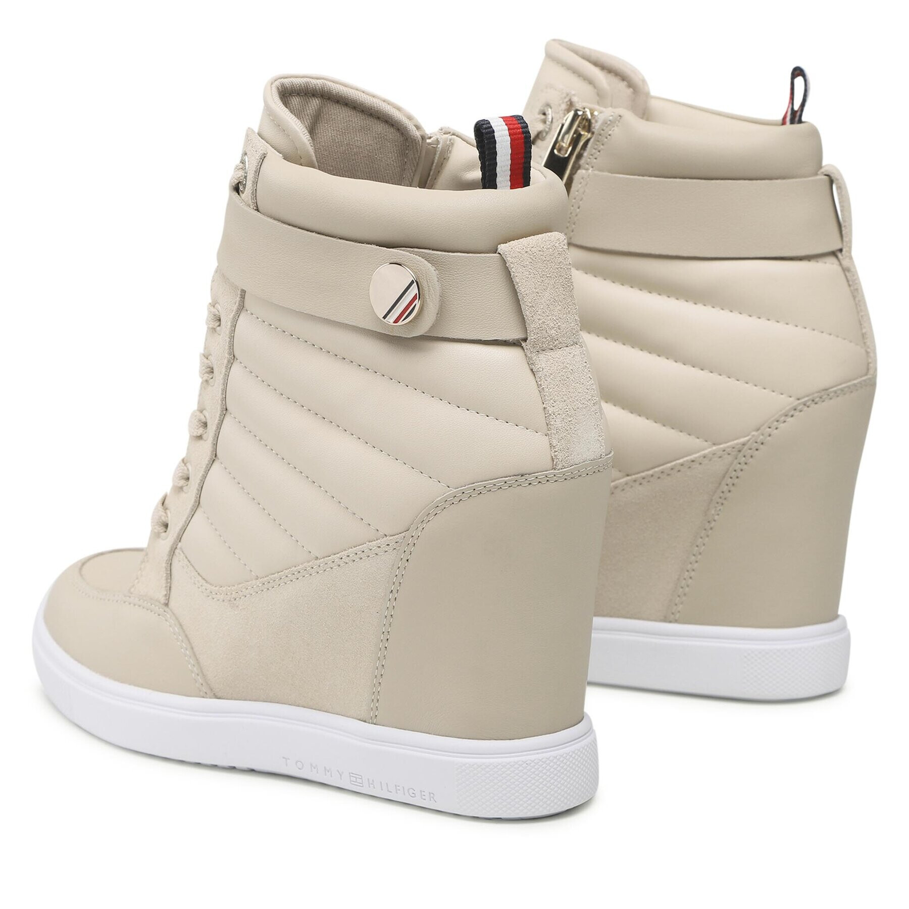 Tommy Hilfiger Sneakersy Wedge Sneaker Boot FW0FW06752 Béžová - Pepit.sk