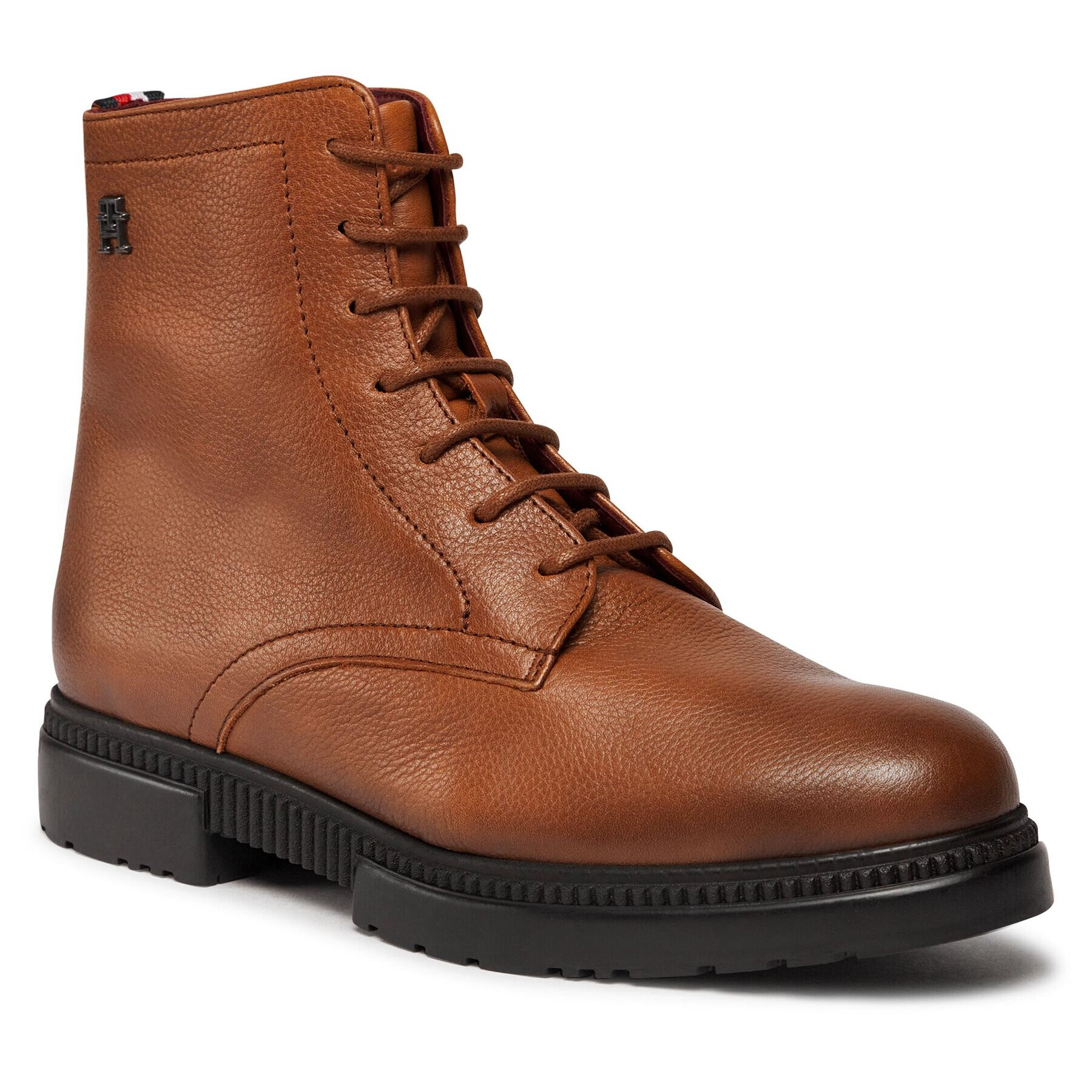 Tommy Hilfiger Šnurovacia obuv Comfort Cleated Termo Lth Boot FM0FM04651 Hnedá - Pepit.sk