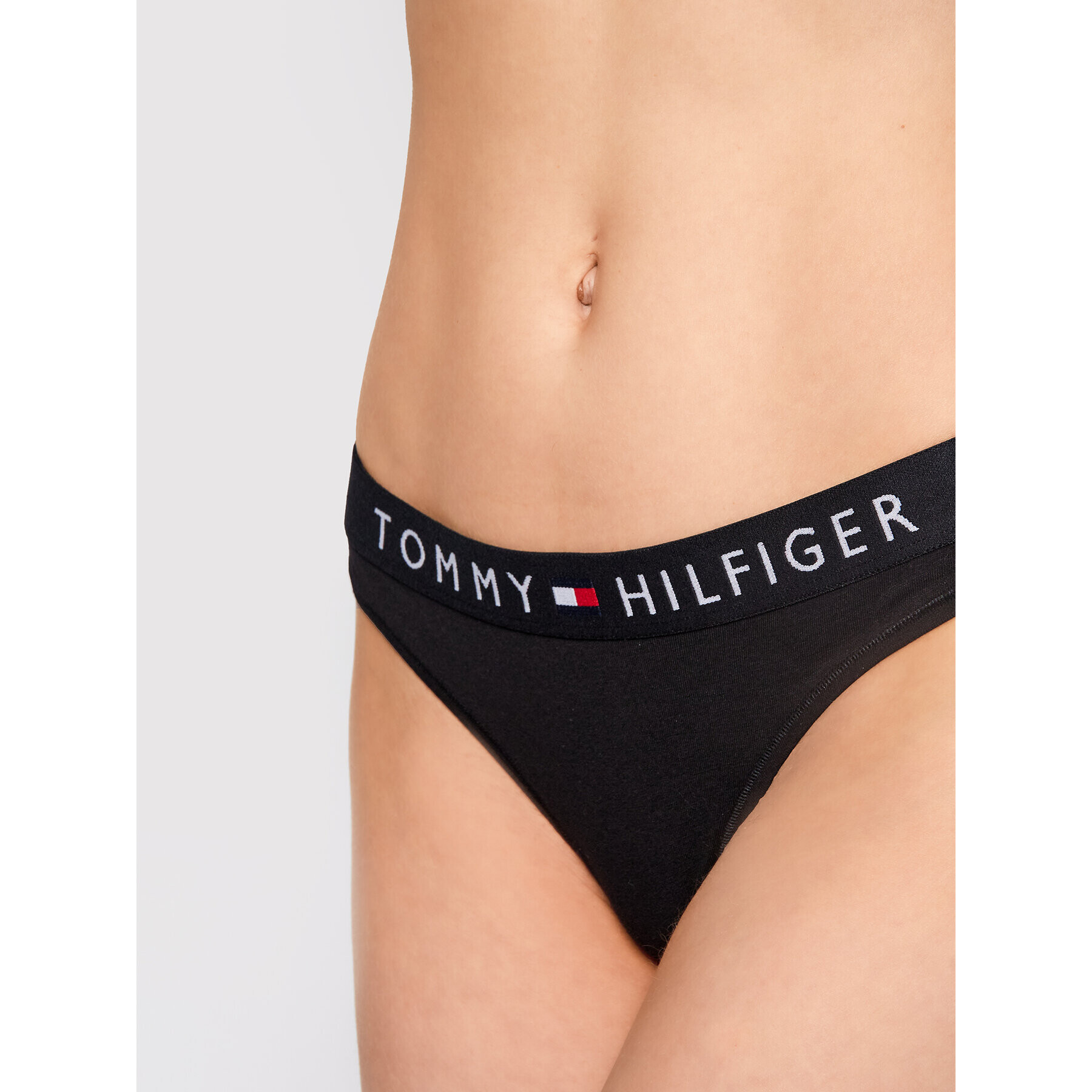 Tommy Hilfiger Stringové nohavičky UW0UW01555 Čierna - Pepit.sk