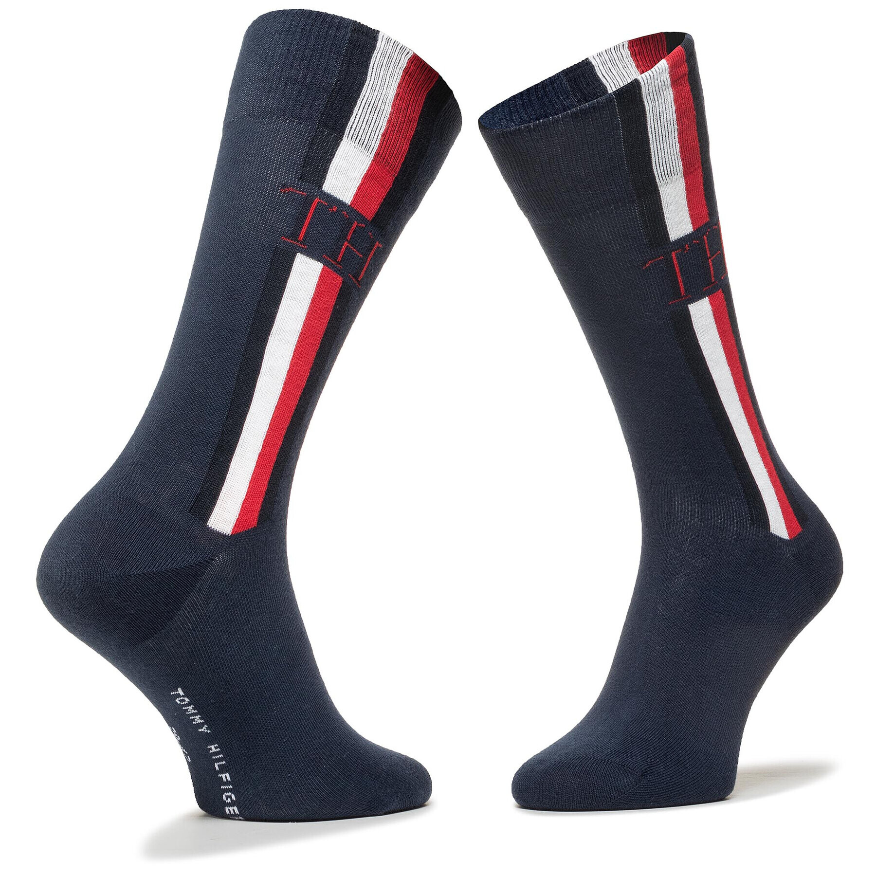 Tommy Hilfiger Súprava 2 párov vysokých ponožiek unisex 100001492 Tmavomodrá - Pepit.sk