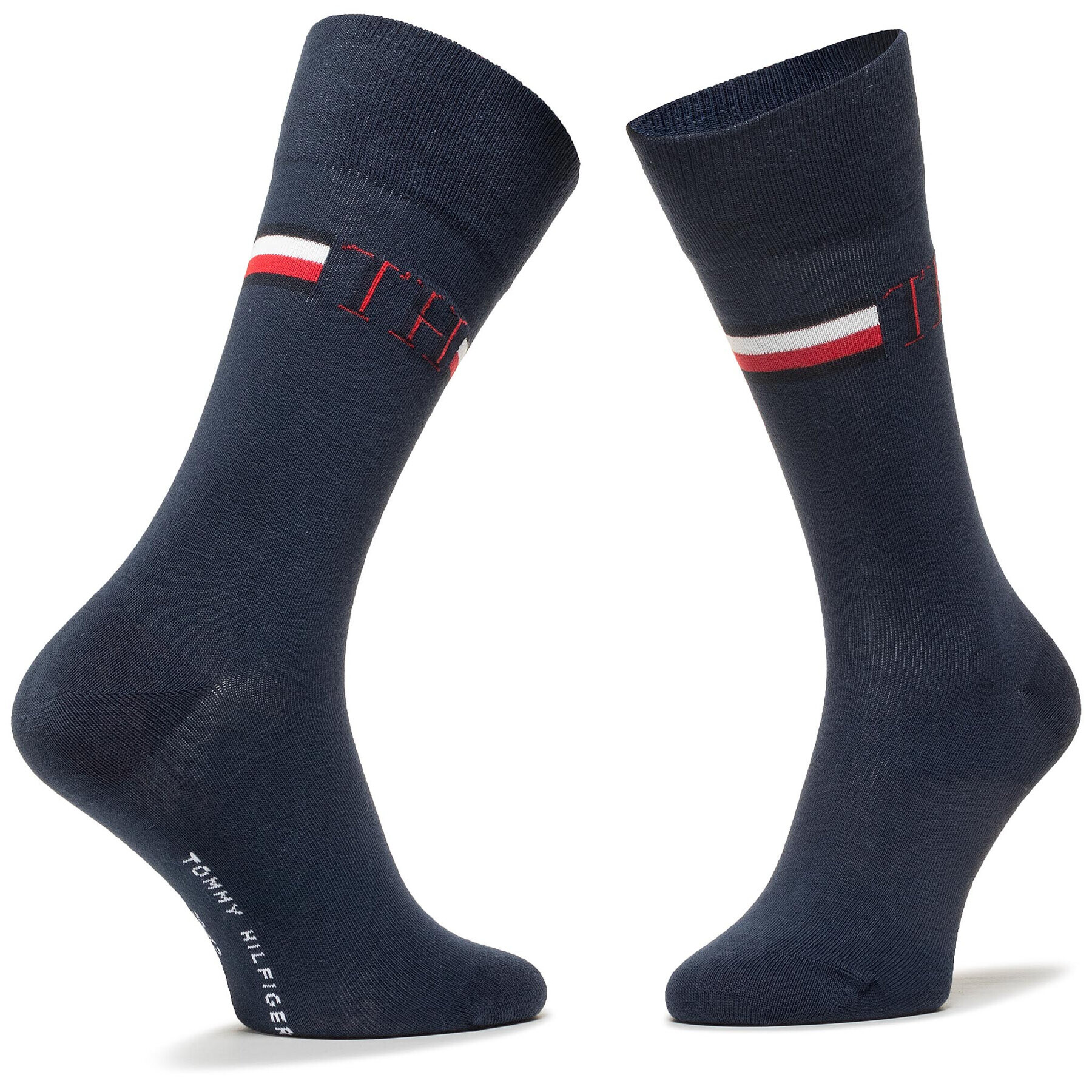 Tommy Hilfiger Súprava 2 párov vysokých ponožiek unisex 100001492 Tmavomodrá - Pepit.sk