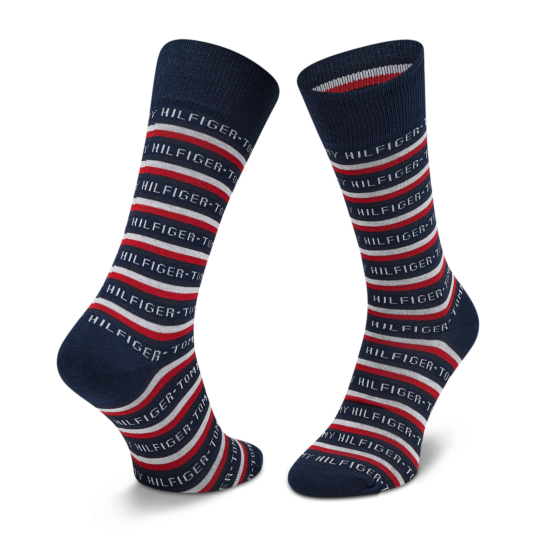 Tommy Hilfiger Súprava 3 párov vysokých pánskych ponožiek 701210901 Tmavomodrá - Pepit.sk