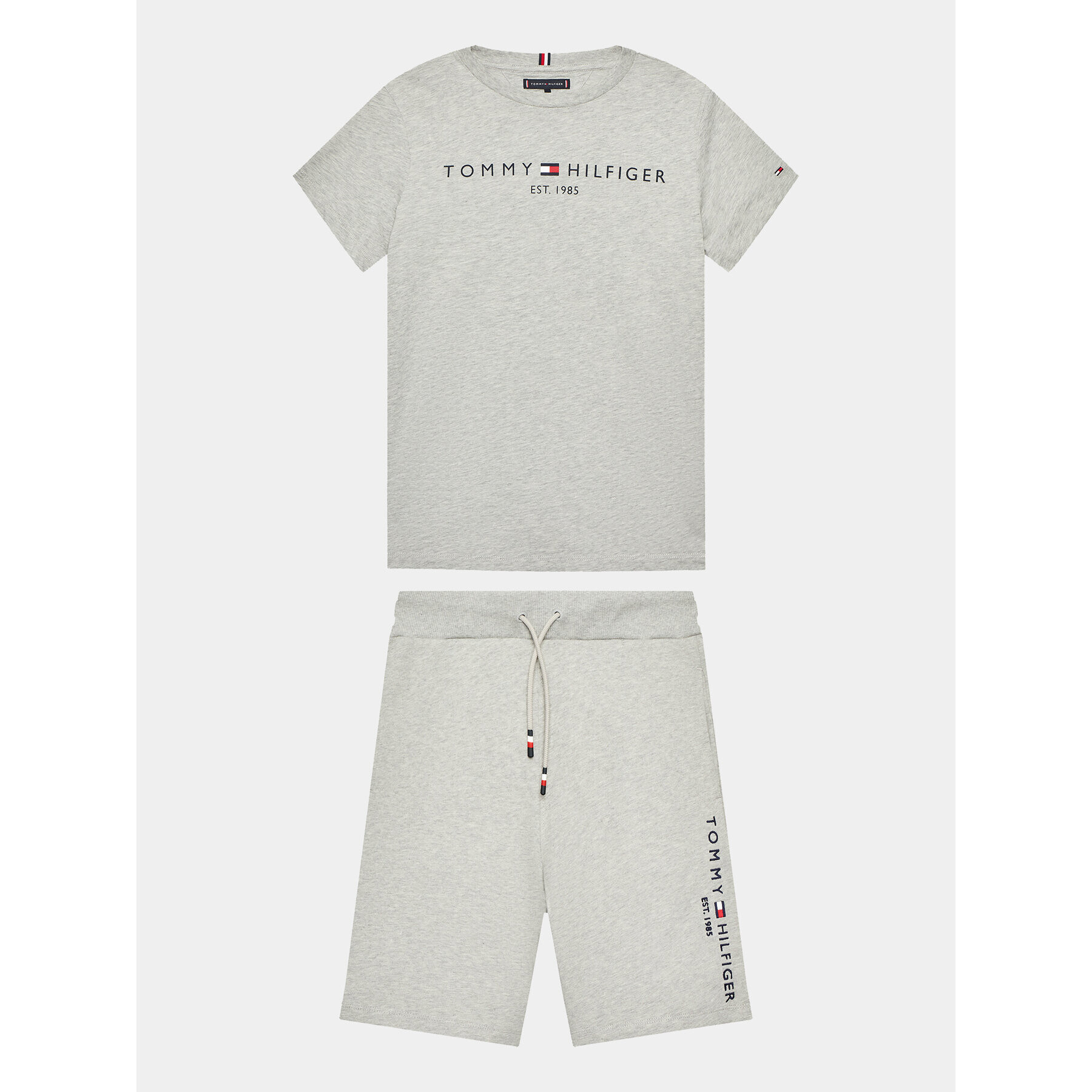 Tommy Hilfiger Súprava Tričko a šortky Essential KB0KB08186 D Sivá Regular Fit - Pepit.sk