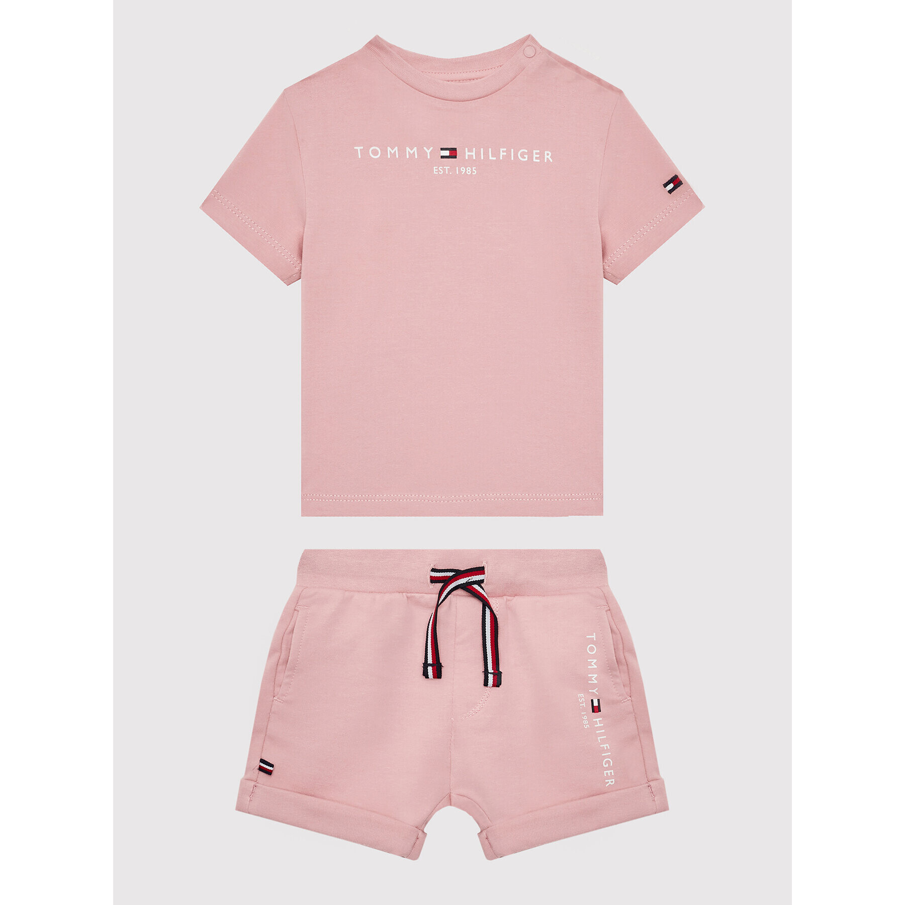 Tommy Hilfiger Súprava tričko a športové šortky Baby Essential KN0KN01488 Ružová Regular Fit - Pepit.sk