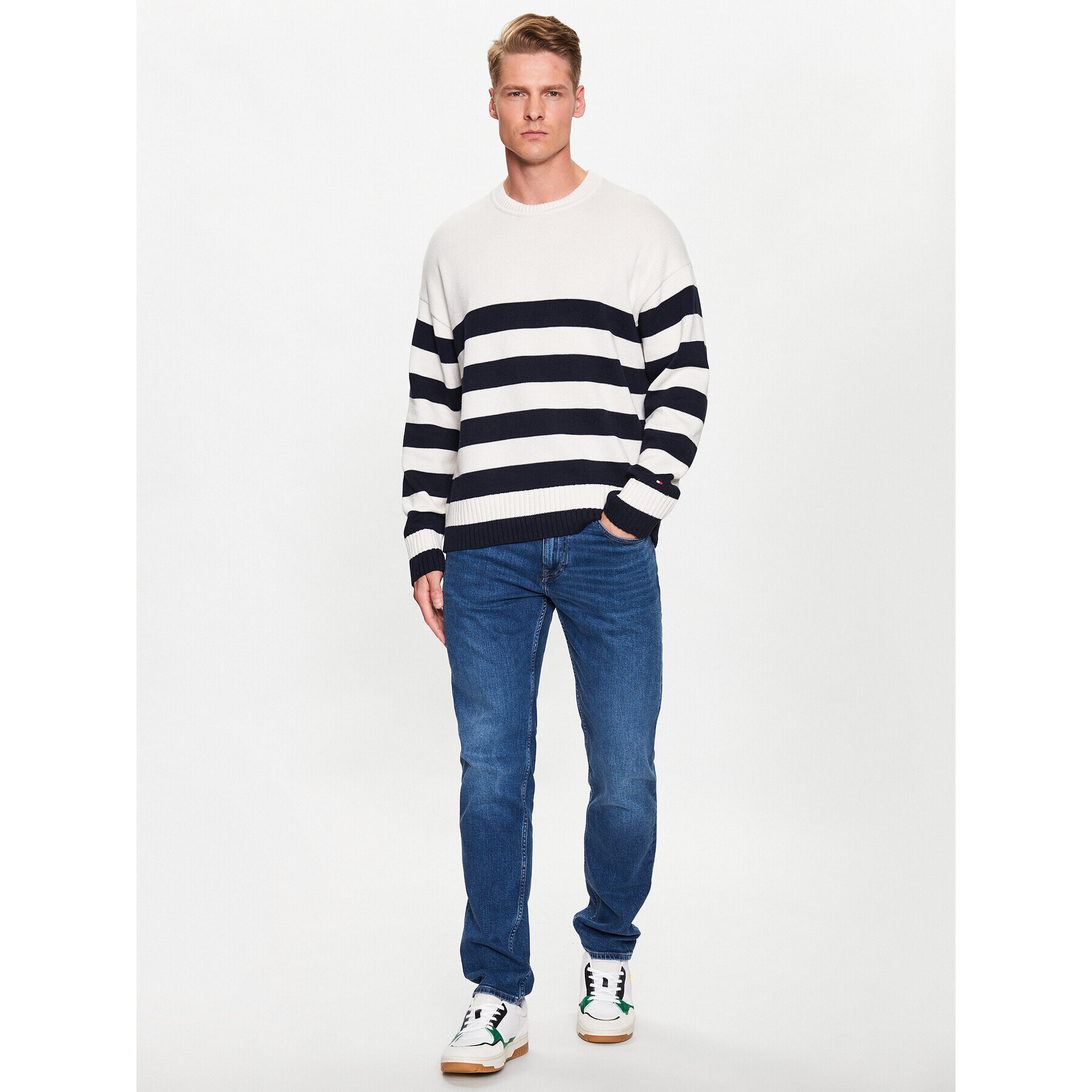 Tommy Hilfiger Sveter Breton MW0MW31007 Farebná Oversize - Pepit.sk