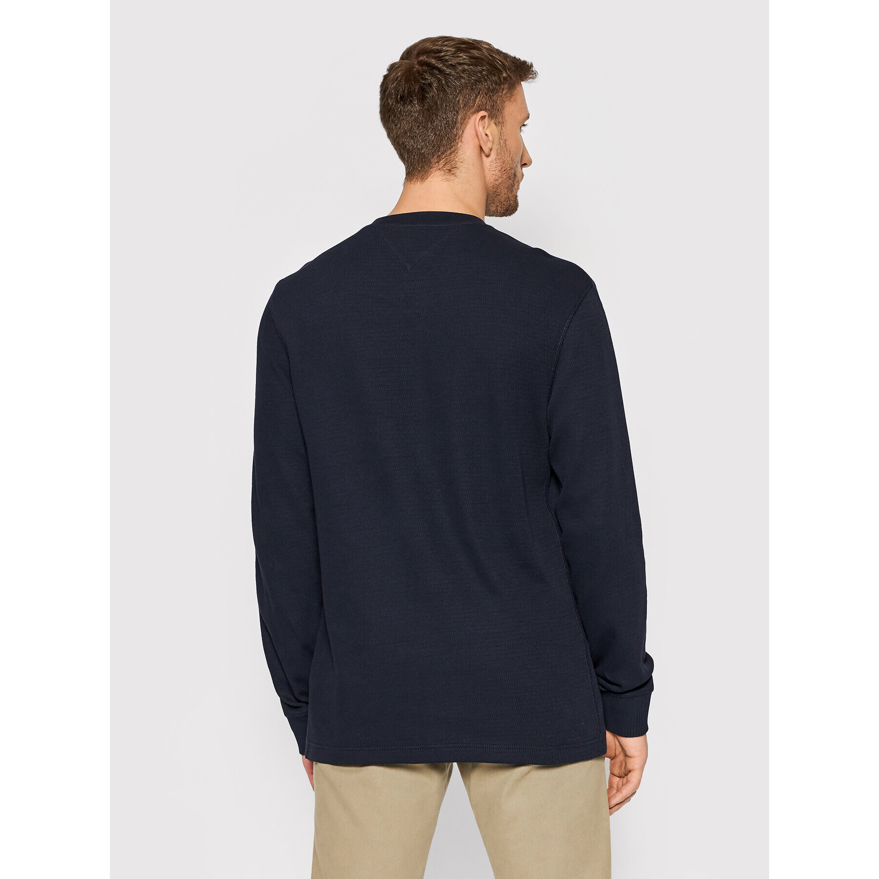 Tommy Hilfiger Sveter Casual Henley MW0MW20156 Tmavomodrá Relaxed Fit - Pepit.sk