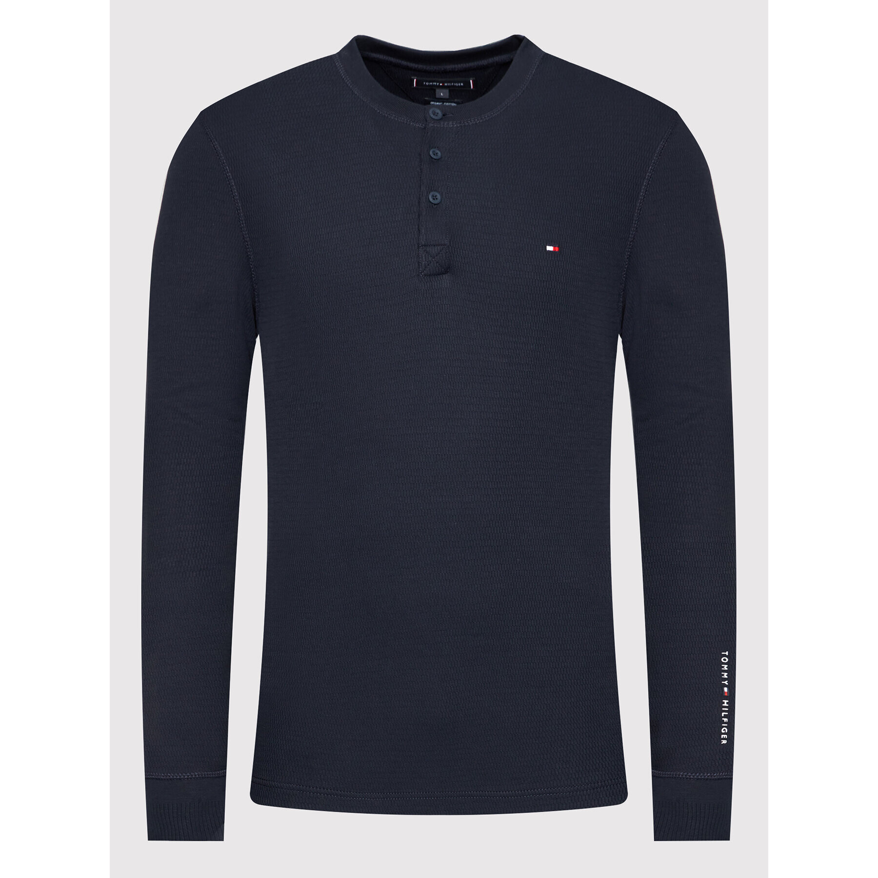 Tommy Hilfiger Sveter Casual Henley MW0MW20156 Tmavomodrá Relaxed Fit - Pepit.sk