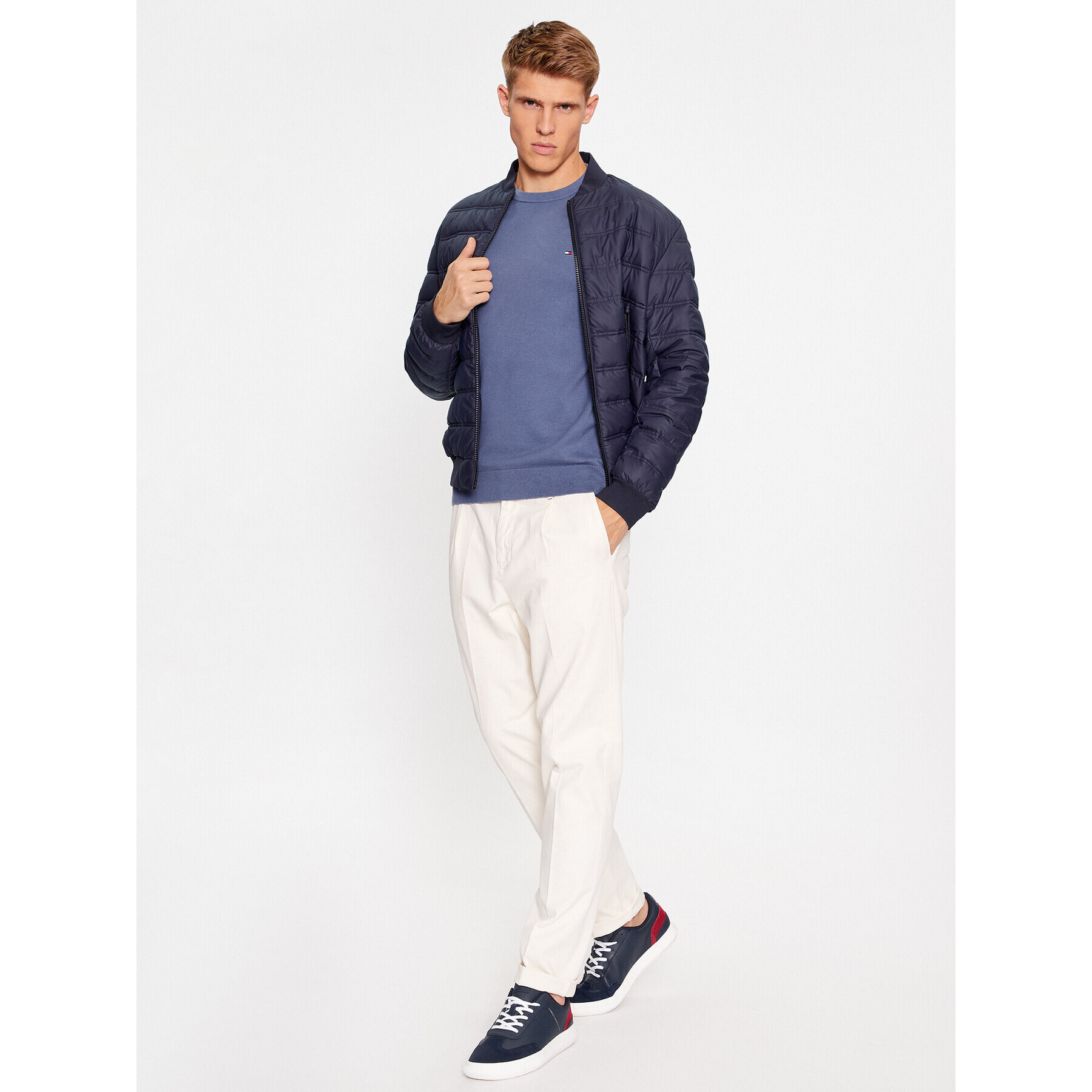 Tommy Hilfiger Sveter Classic MW0MW32026 Modrá Regular Fit - Pepit.sk