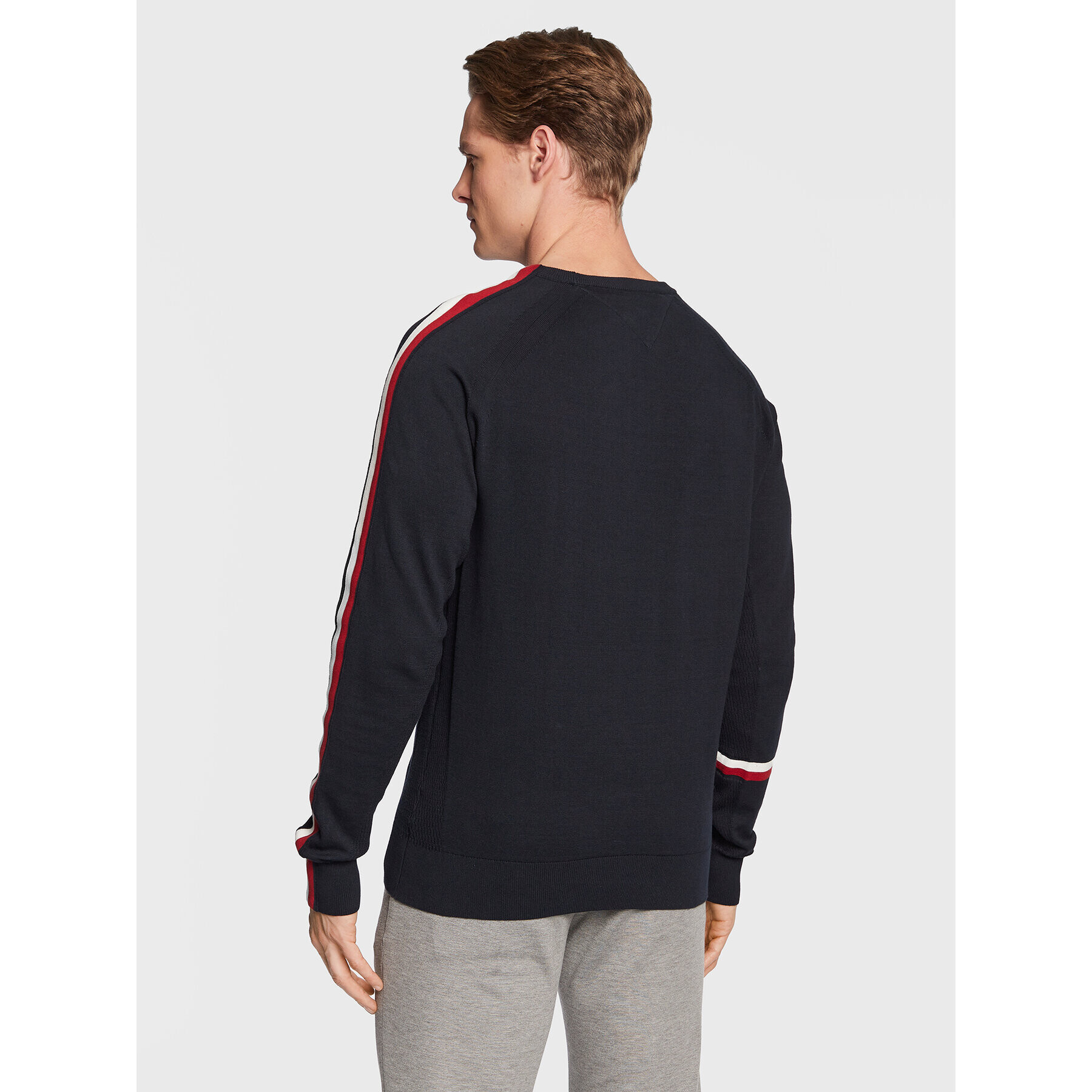 Tommy Hilfiger Sveter Global MW0MW29038 Tmavomodrá Regular Fit - Pepit.sk