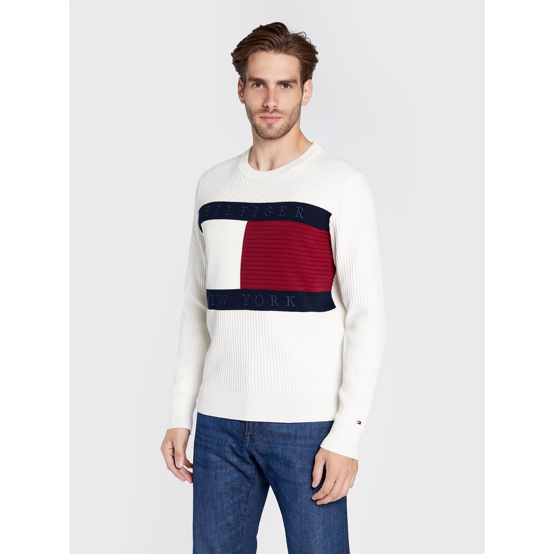 Tommy Hilfiger Sveter MW0MW25413 Béžová Regular Fit - Pepit.sk