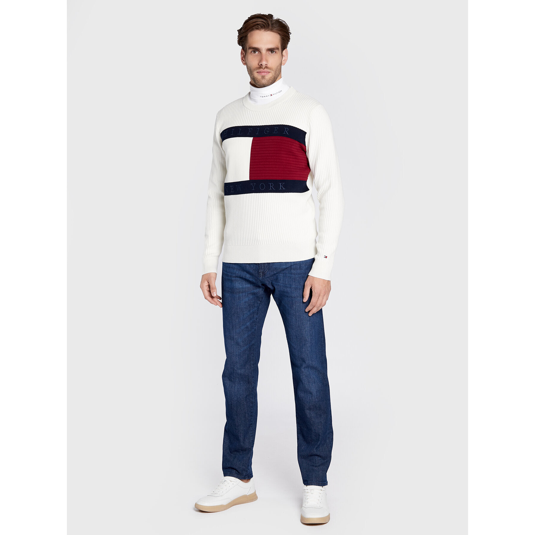 Tommy Hilfiger Sveter MW0MW25413 Béžová Regular Fit - Pepit.sk