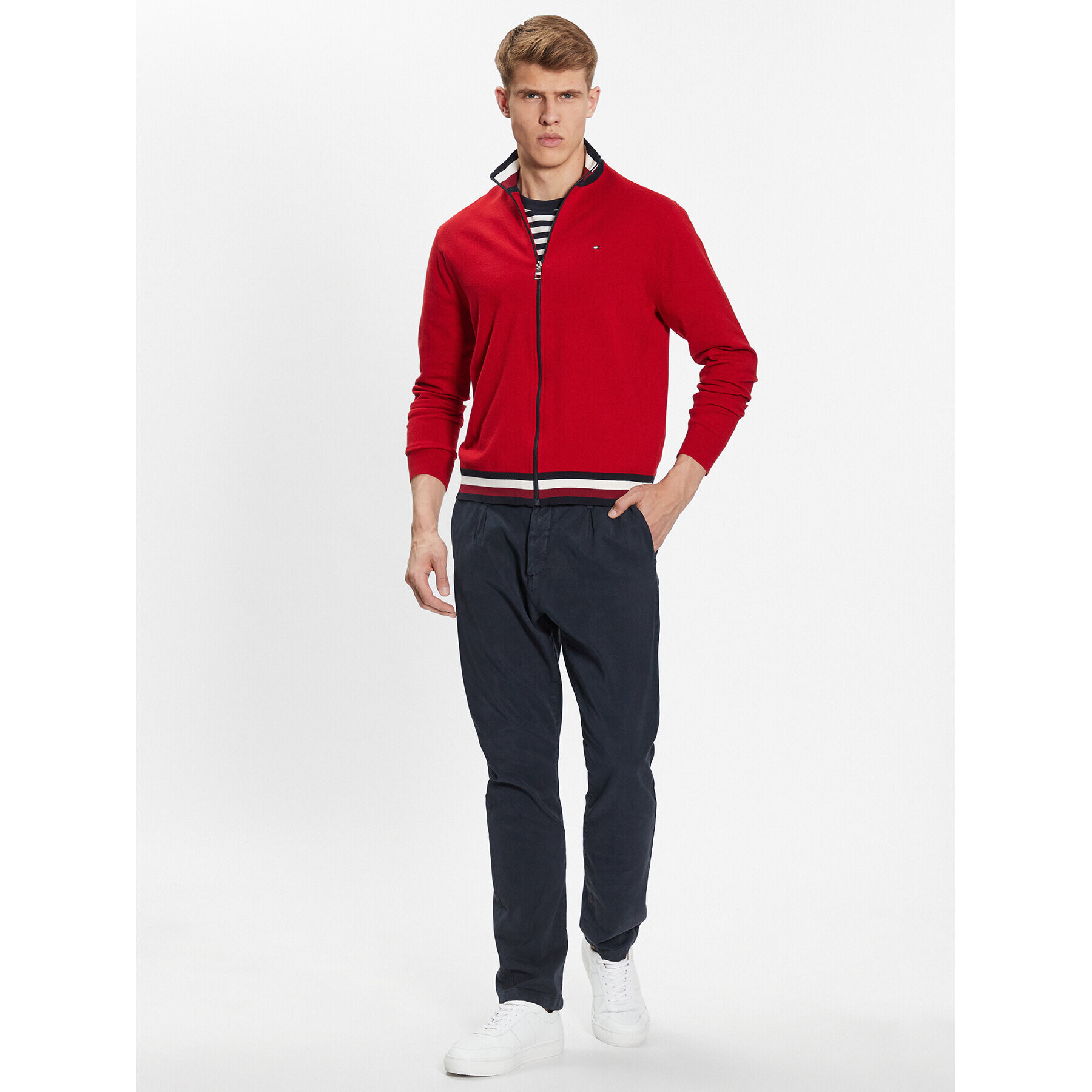 Tommy Hilfiger Sveter MW0MW32028 Červená Regular Fit - Pepit.sk