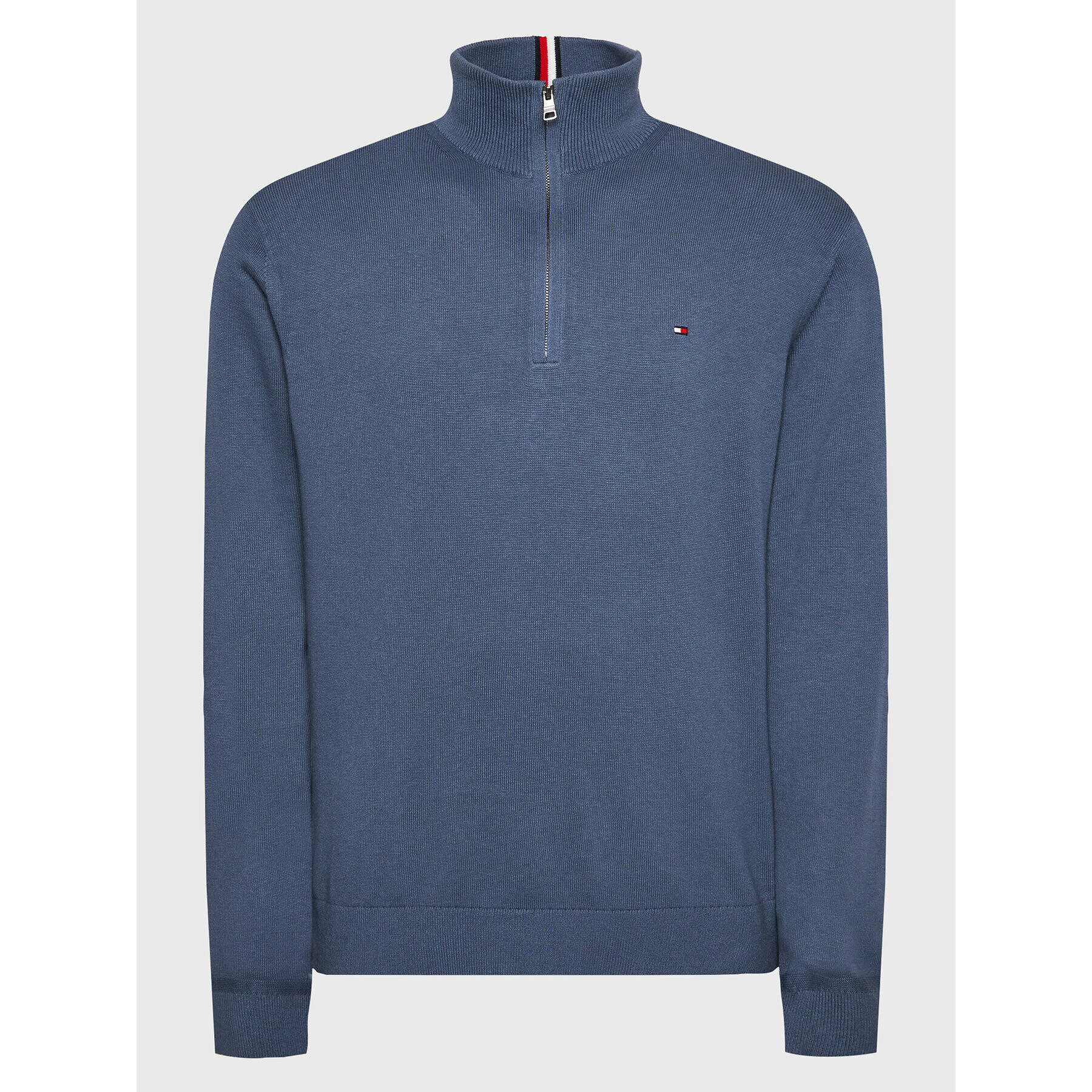 Tommy Hilfiger Sveter Pima MW0MW28049 Tmavomodrá Regular Fit - Pepit.sk