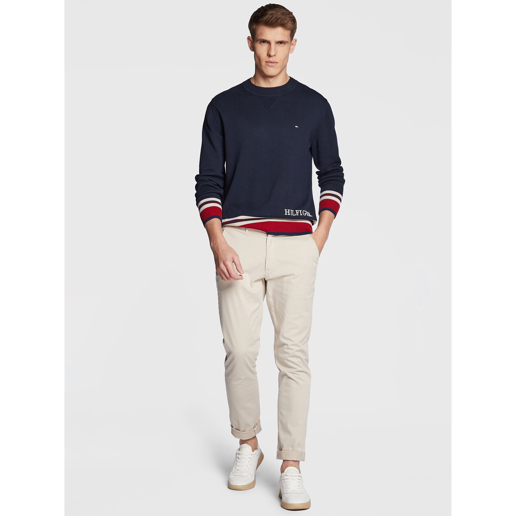 Tommy Hilfiger Sveter Placed Graphic MW0MW29028 Tmavomodrá Relaxed Fit - Pepit.sk