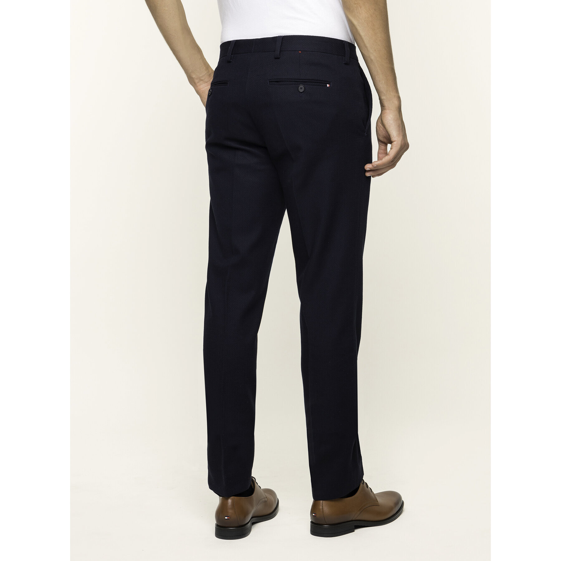 Tommy Hilfiger Tailored Bavlnené nohavice TT0TT05801 Tmavomodrá Slim Fit - Pepit.sk