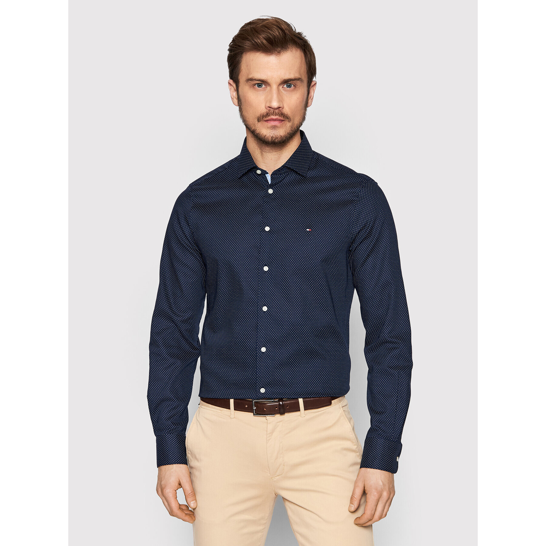 Tommy Hilfiger Tailored Košeľa Mini Oxford MW0MW23255 Tmavomodrá Slim Fit - Pepit.sk