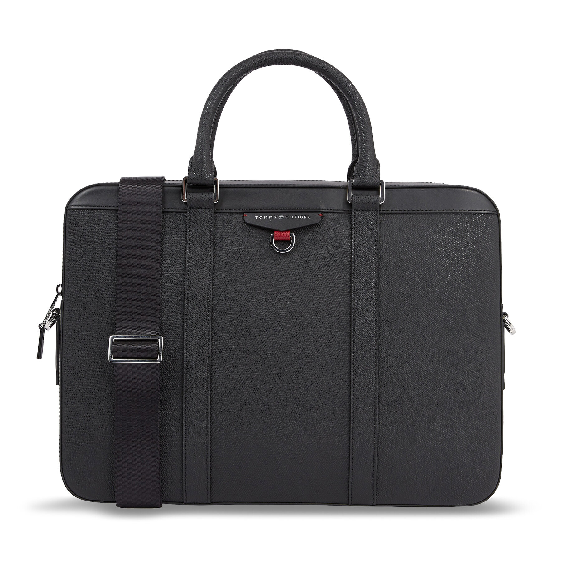 Tommy Hilfiger Taška na laptop Th Structured Leather Comp Bag AM0AM11562 Čierna - Pepit.sk