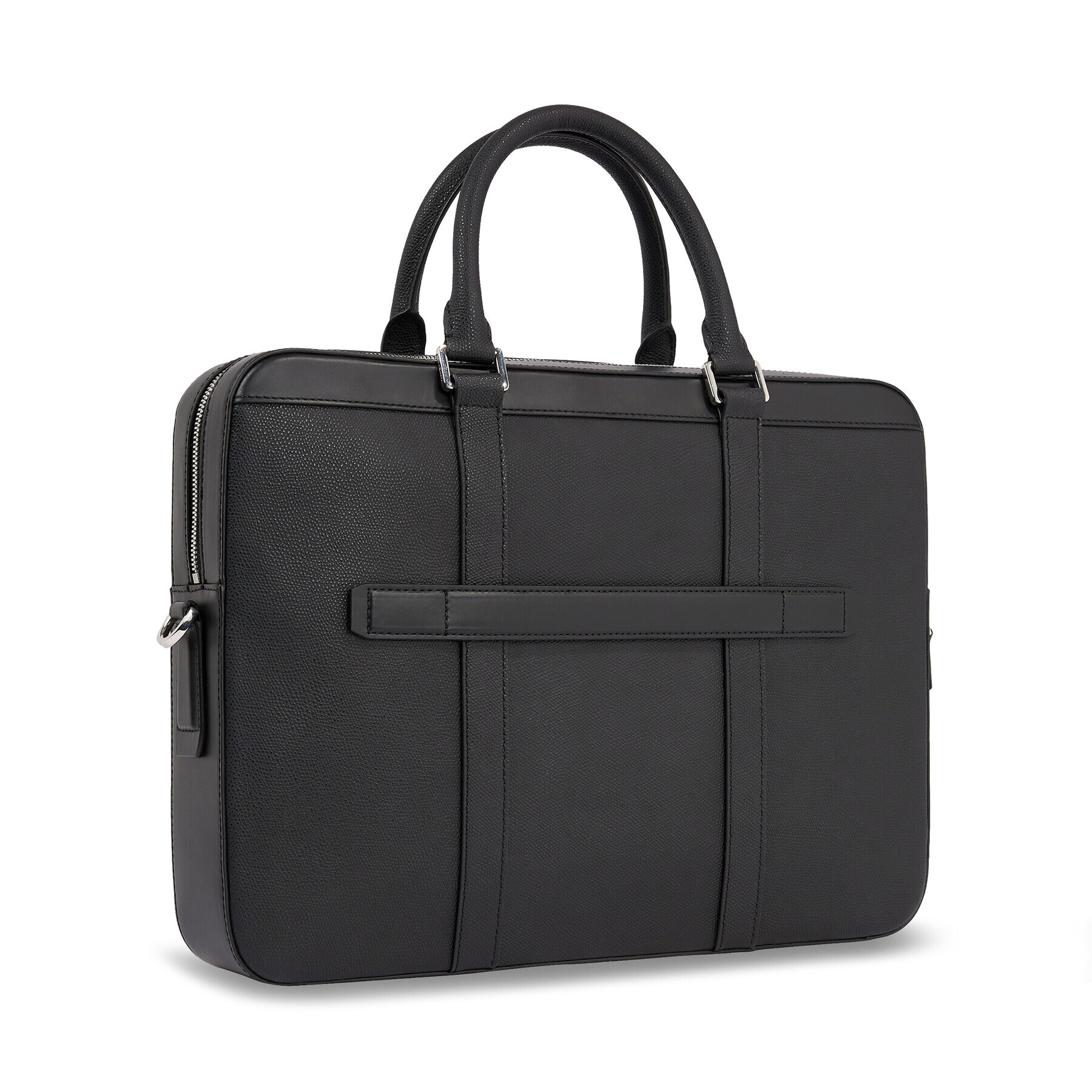 Tommy Hilfiger Taška na laptop Th Structured Leather Comp Bag AM0AM11562 Čierna - Pepit.sk