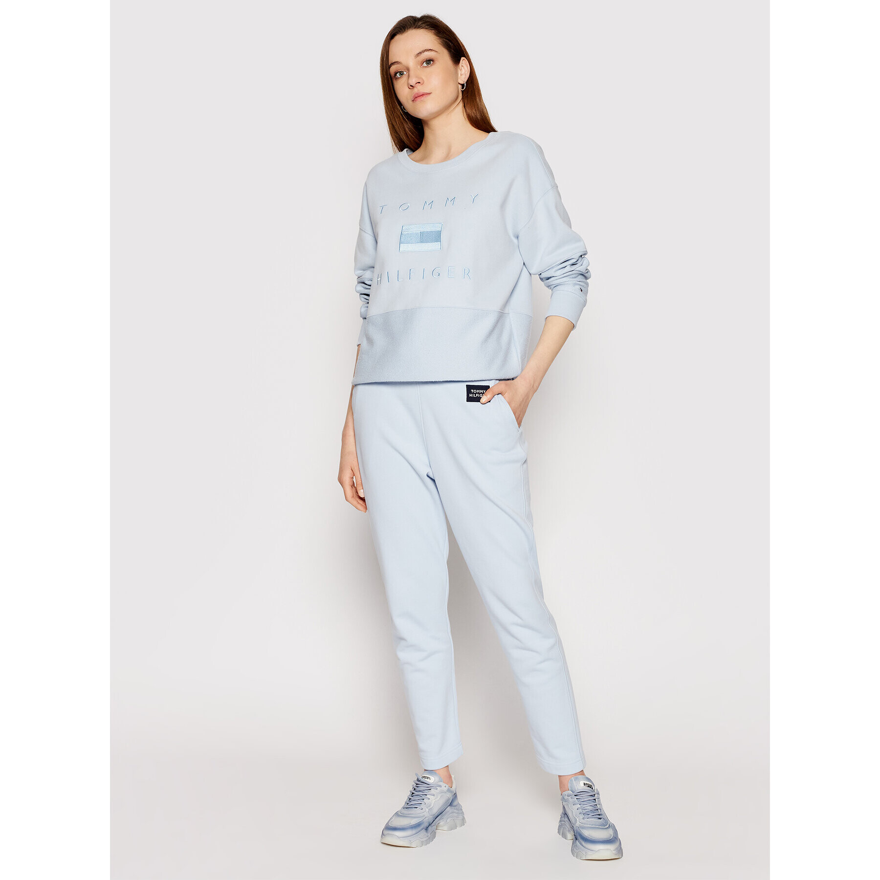 Tommy Hilfiger Teplákové nohavice Box Sweatpant WW0WW30258 Modrá Regular Fit - Pepit.sk